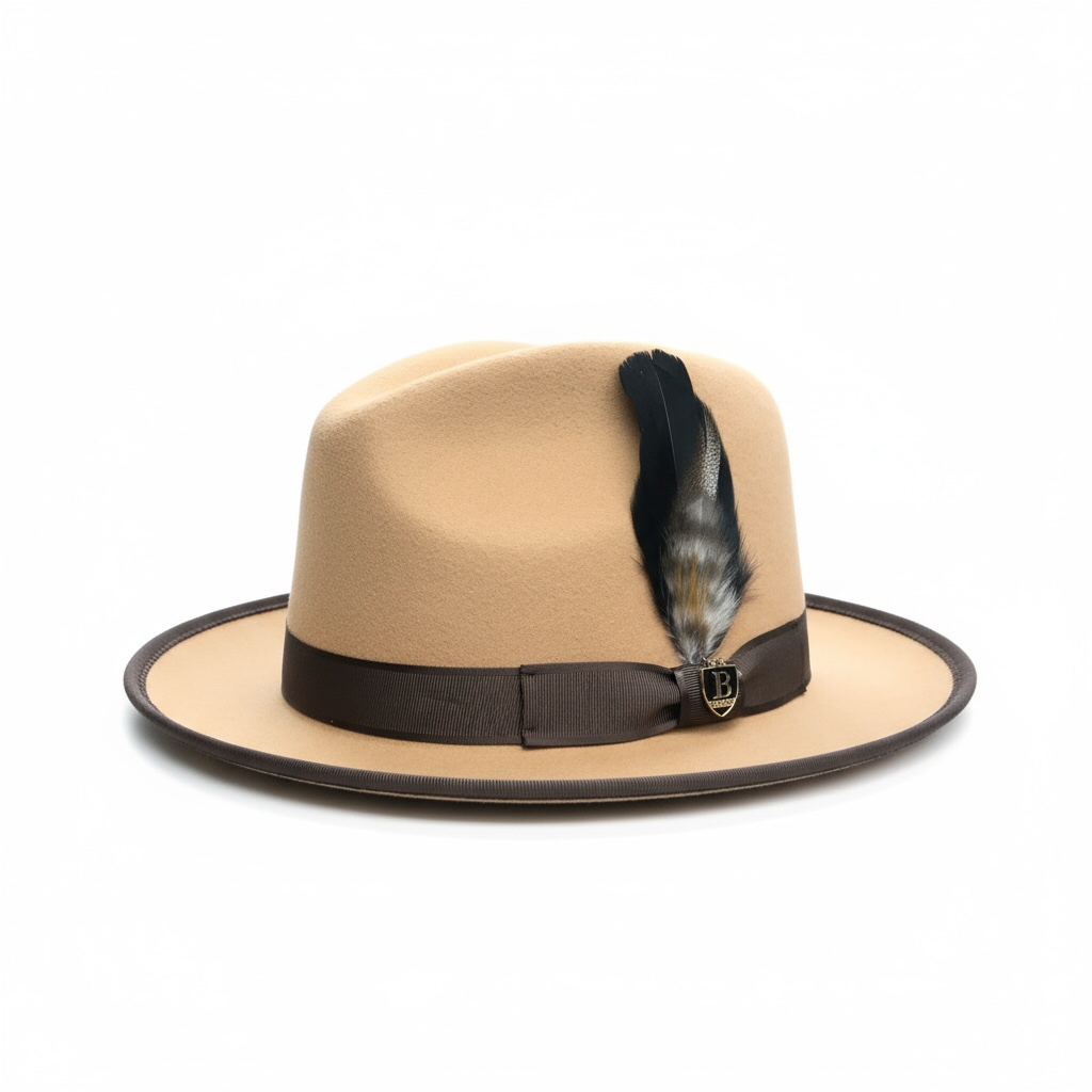 Tan & Brown Felt Hat
