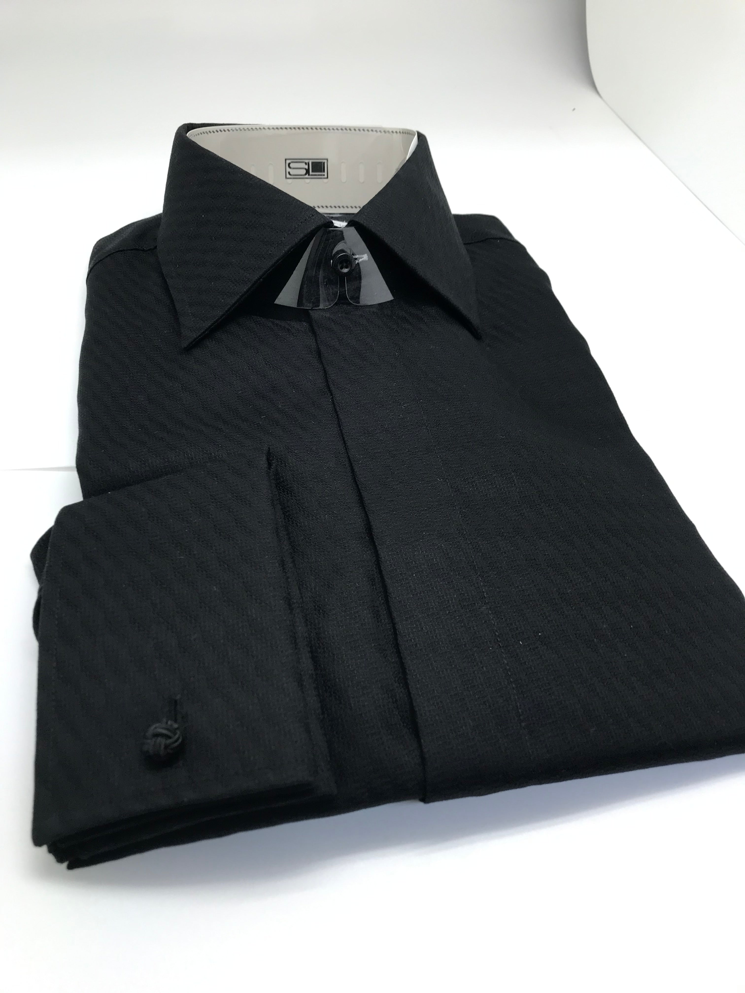Stevenland Black Printed Dress Shirt