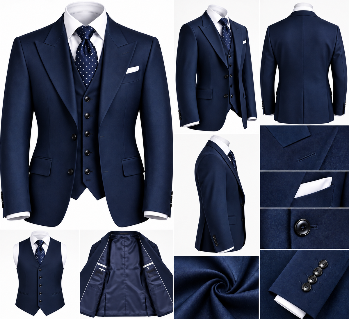 Navy Blue Rossi 3pc Suit