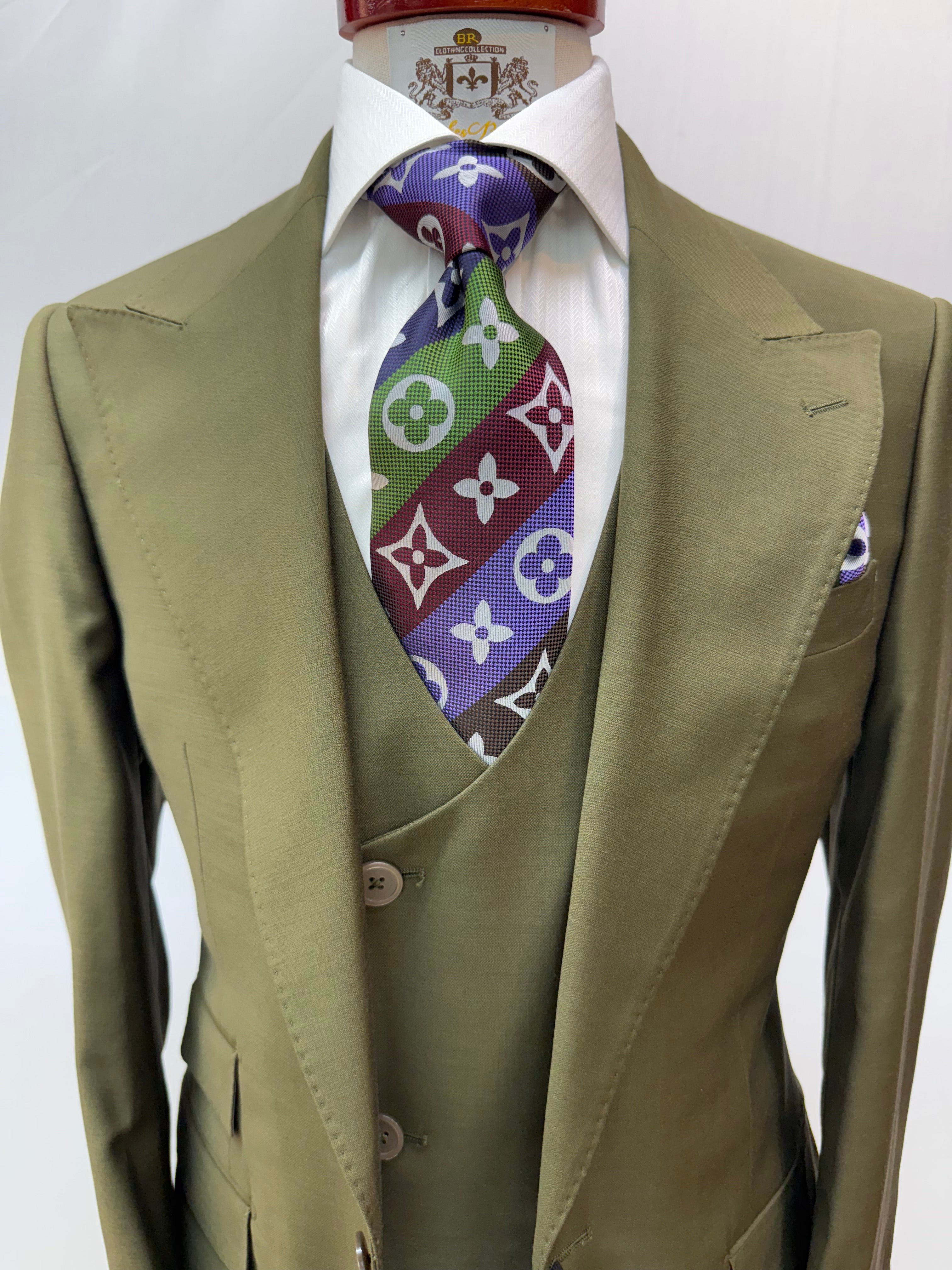 Tiglio 3pc Olive Suit