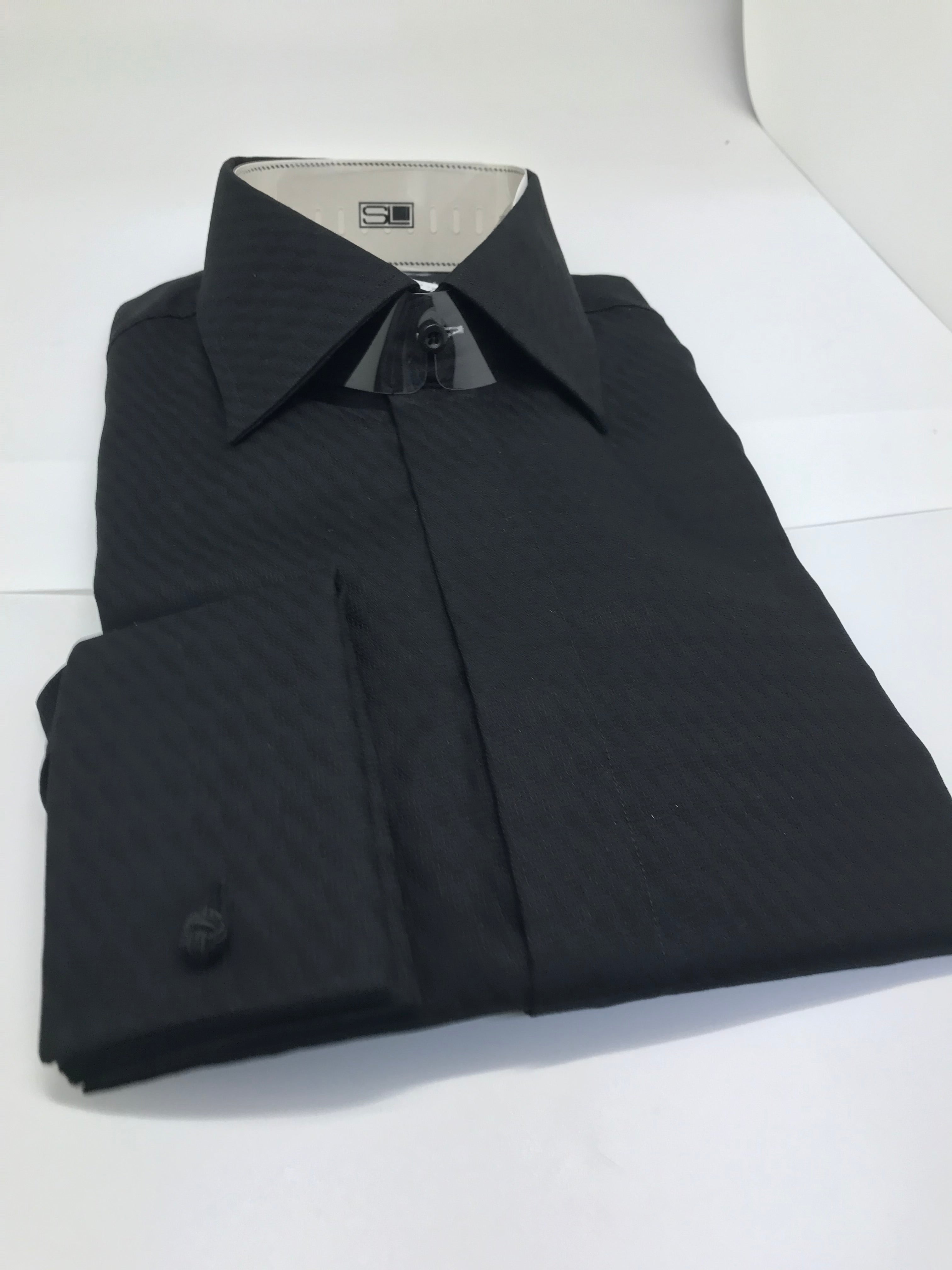 Stevenland Black Printed Dress Shirt