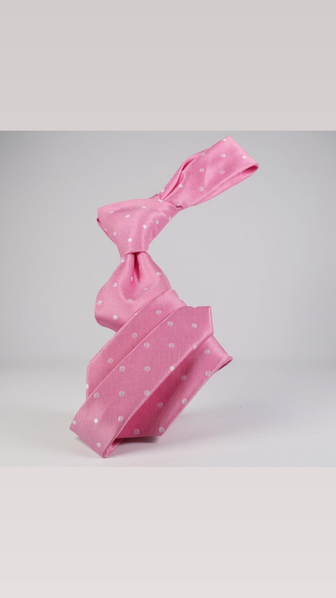 Pink Solid White Dot Tie