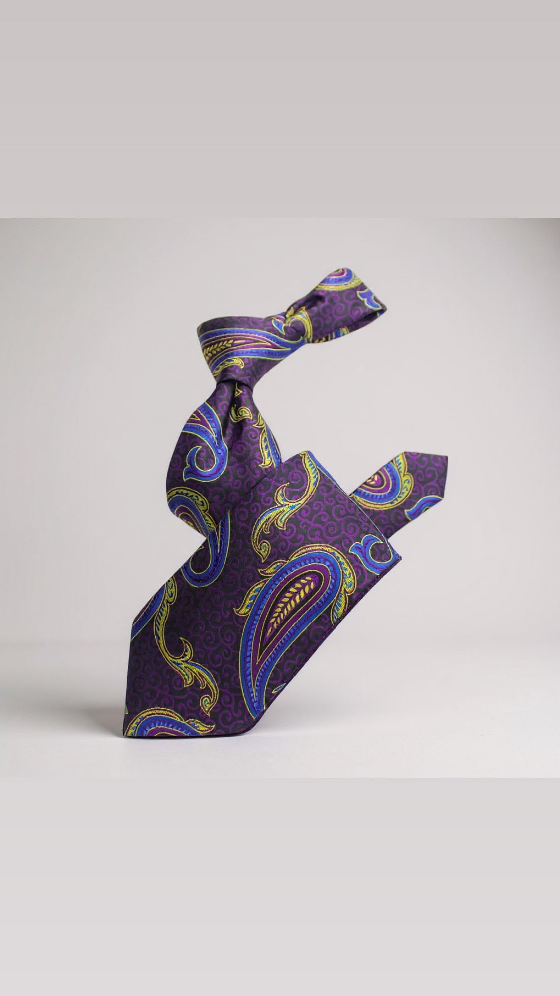 Krazy Paisley Black/Plum & Royal Tie