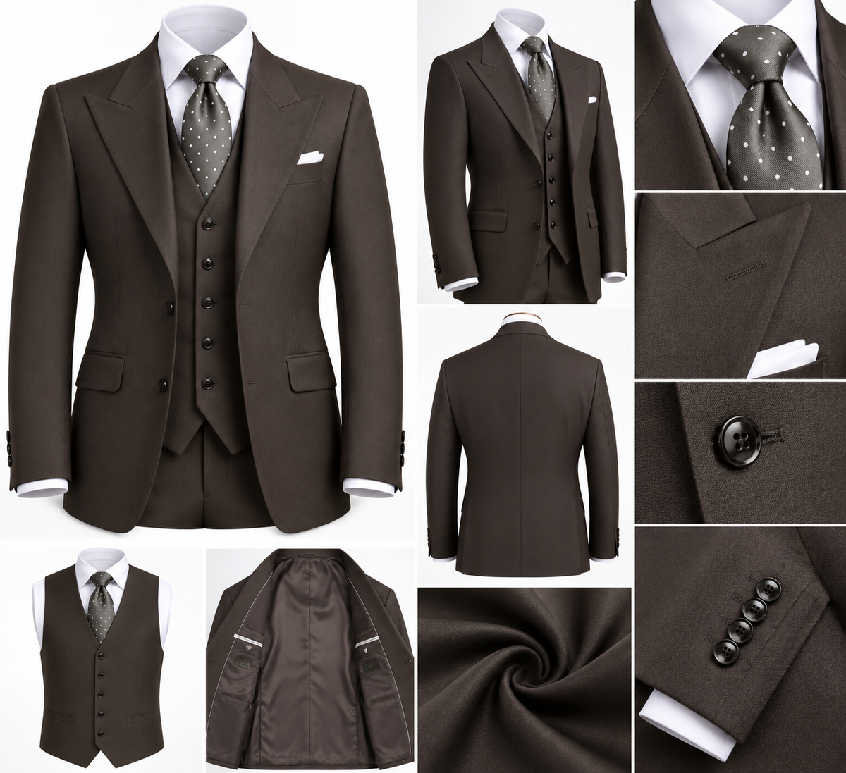 Brown Rossi 3pc Suit