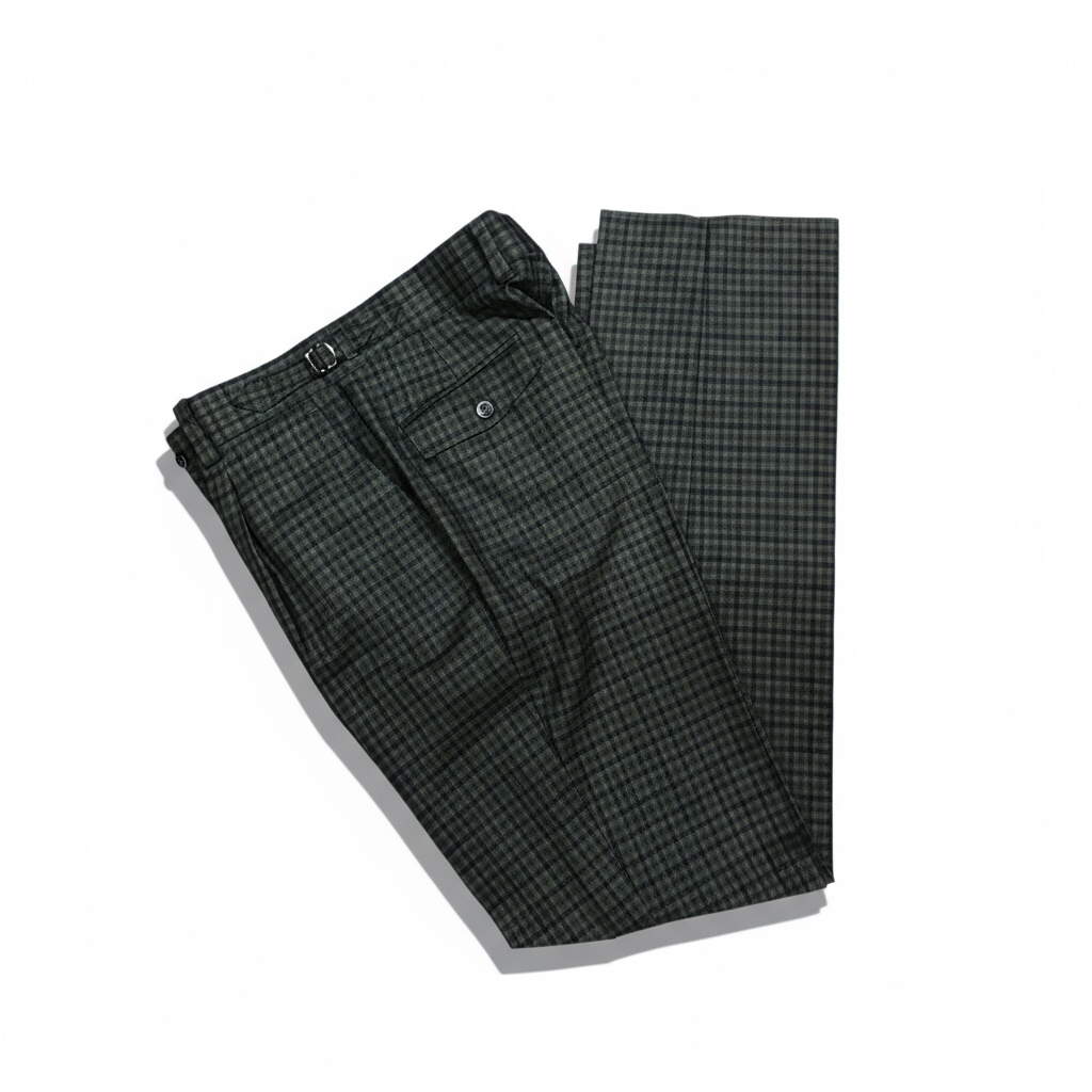 Tiglio Slacks Green/Brown/Blue Plaid