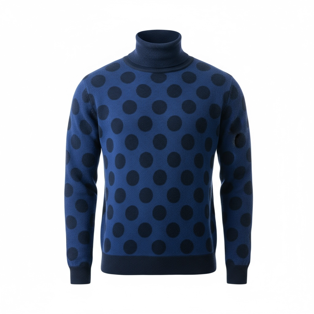 Turtleneck Blue Polka Dot 4XL