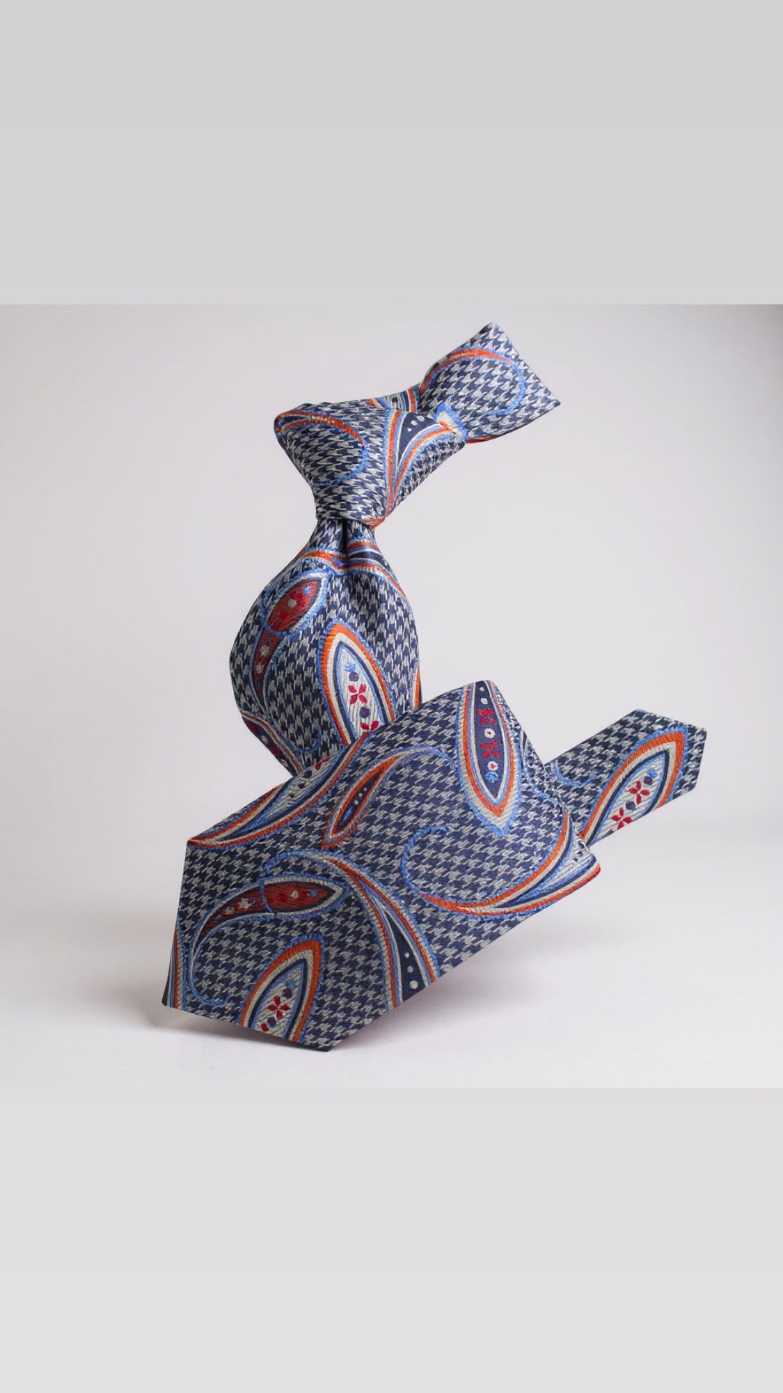 Krazy Paisley Grey/Navy & Orange Tie