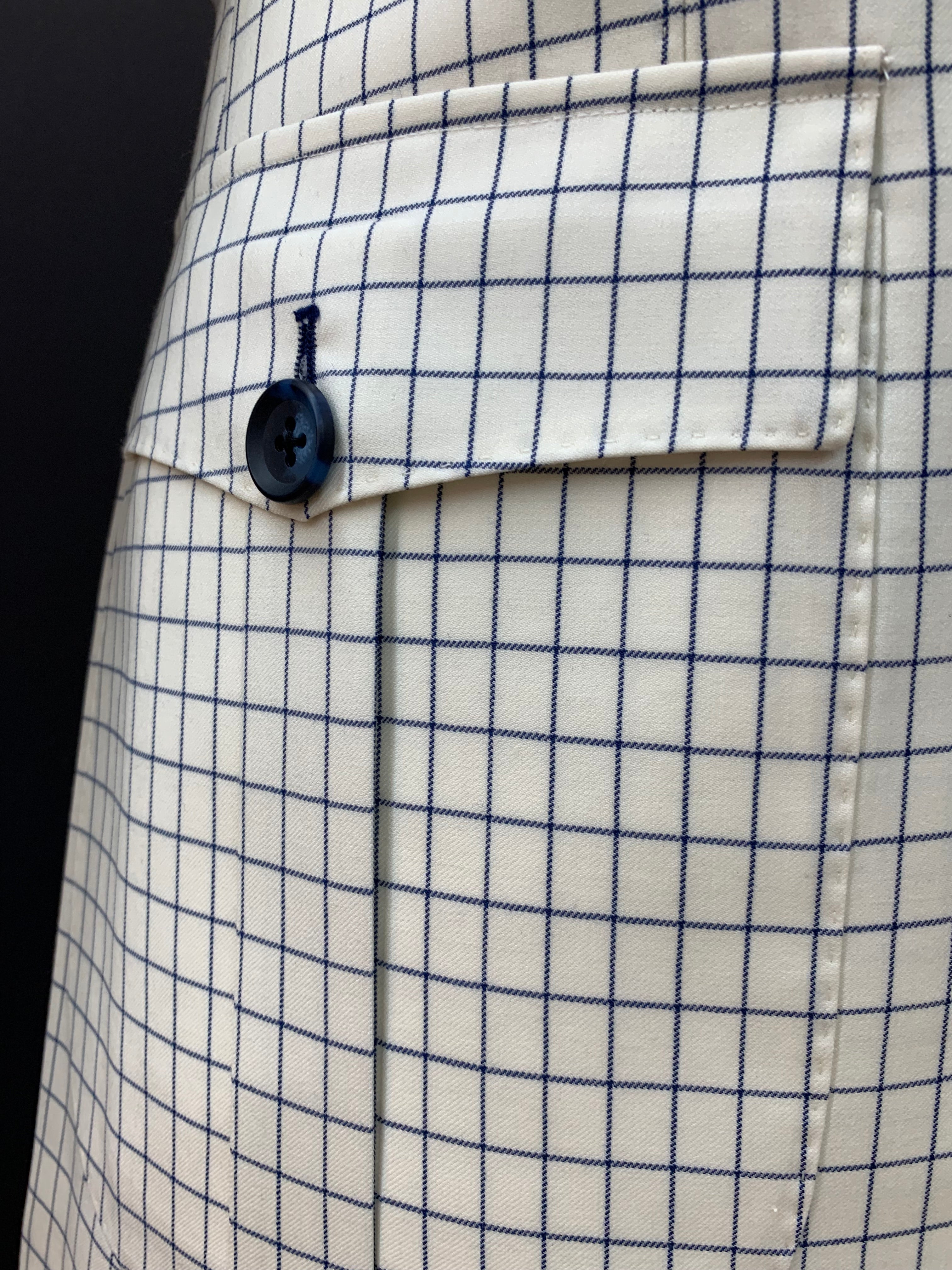 Stitch by Stitch Off White/Navy Checkered w/Navy Pant