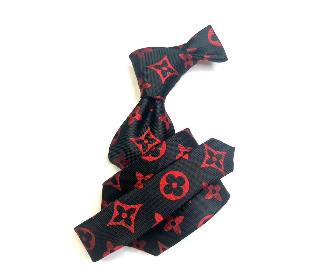 LV Black and Red Tie