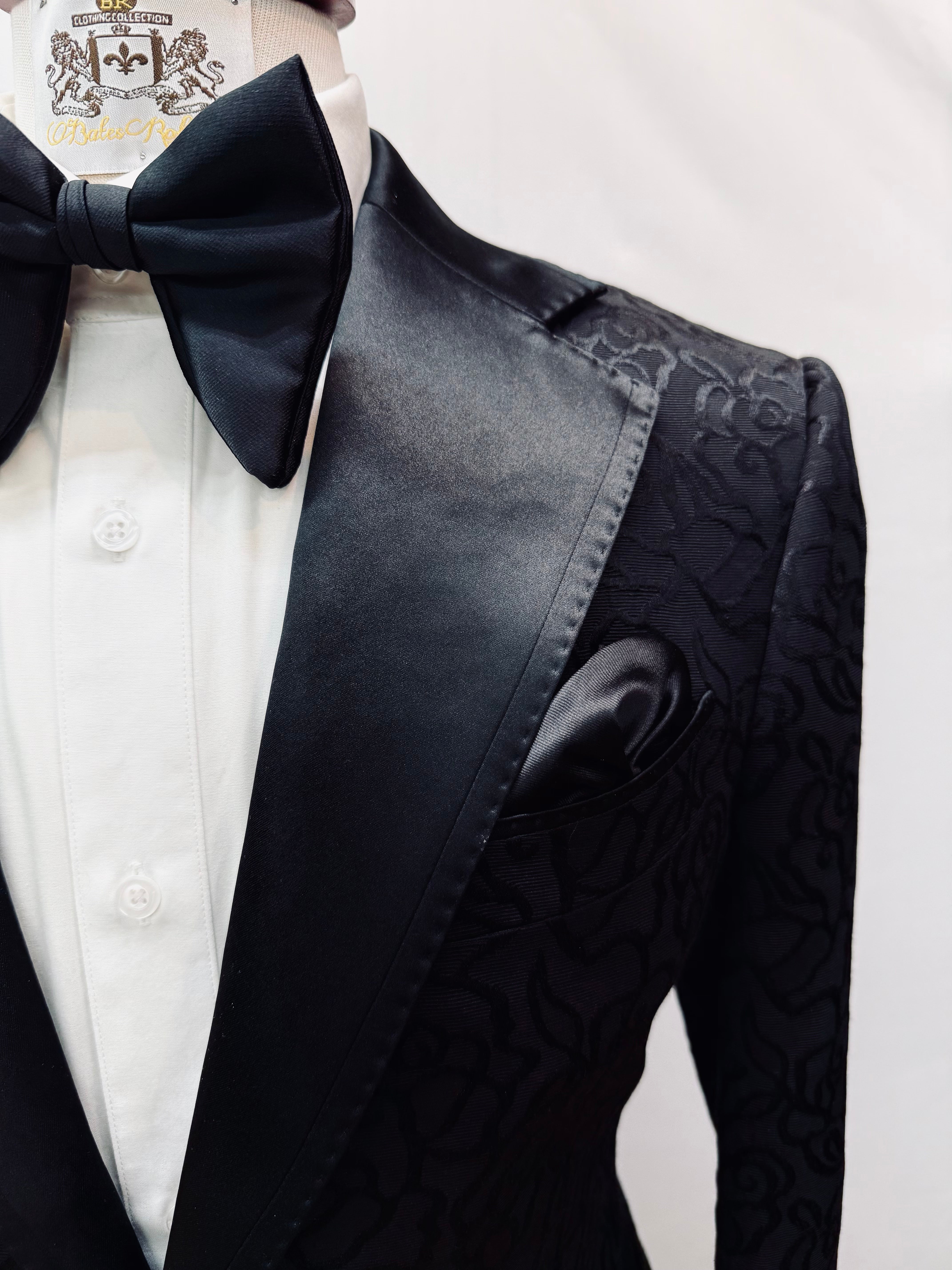 Stitch by Stitch Jacquard Pattern Tuxedo Jacket