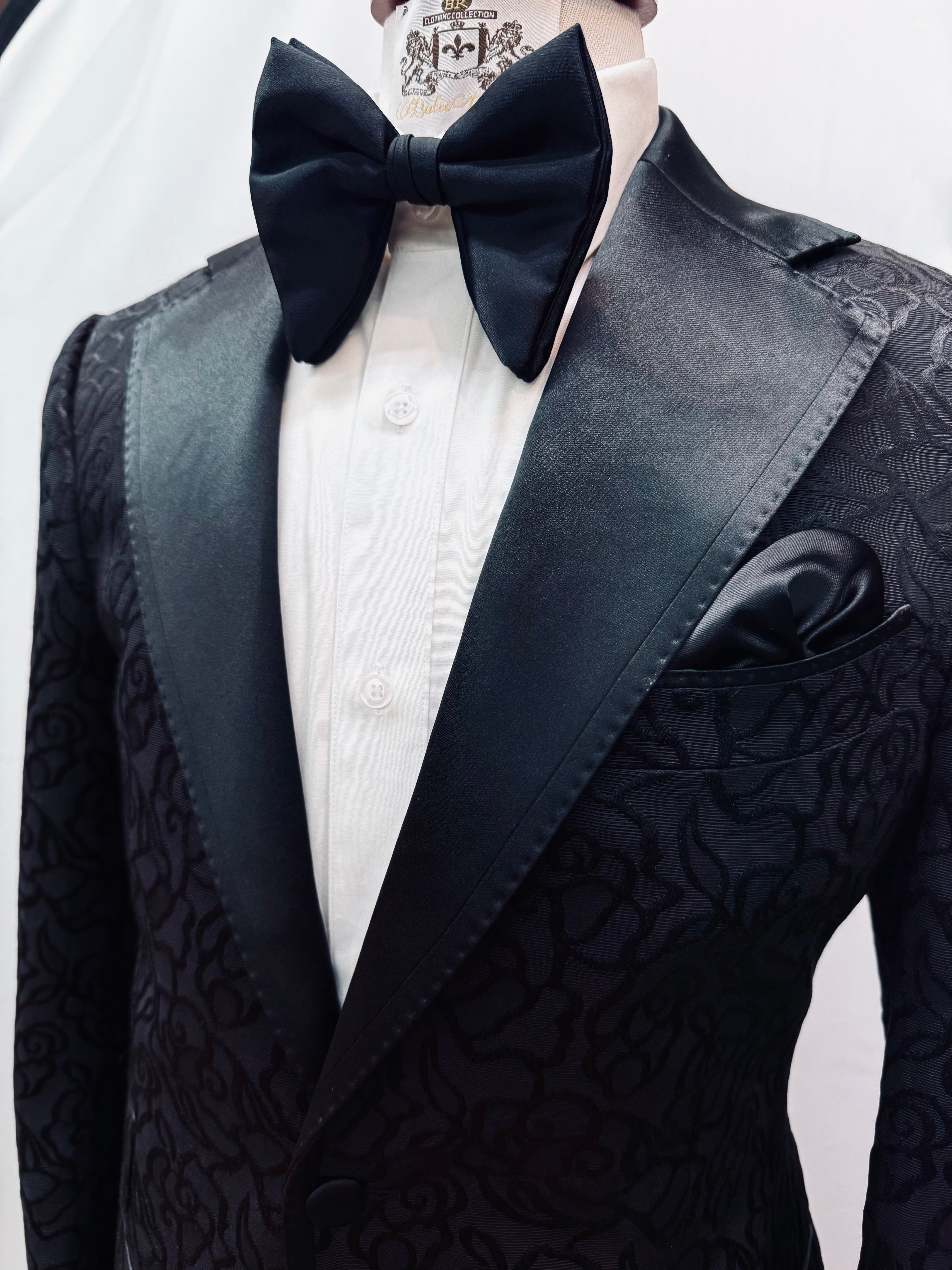 Stitch by Stitch Jacquard Pattern Tuxedo Jacket