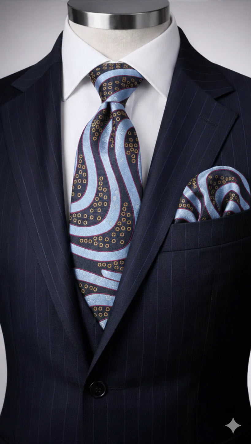 BLUE/NAVY/ORANGE TIE