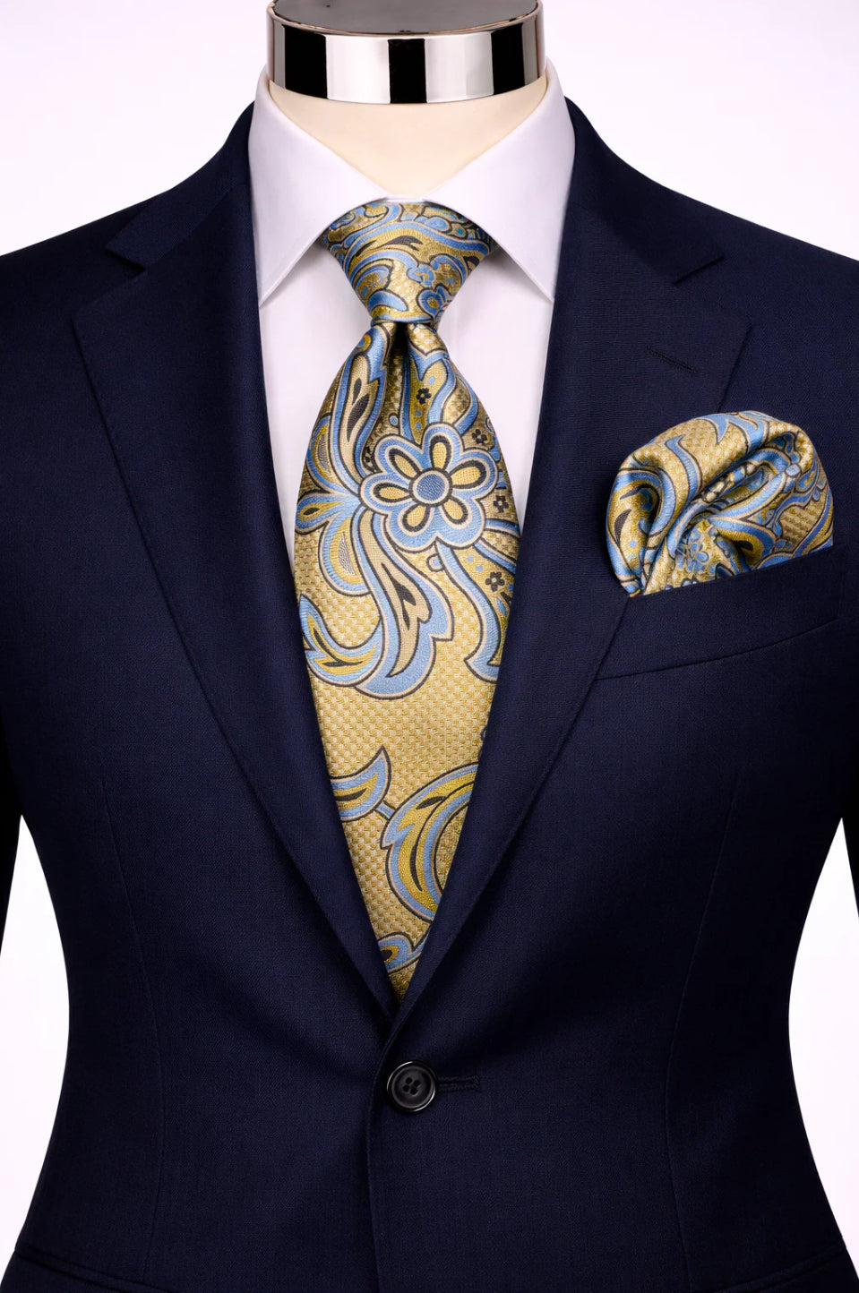 LIGHT BROWN & BLUE TIE