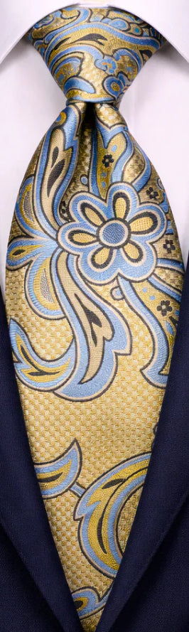 LIGHT BROWN & BLUE TIE