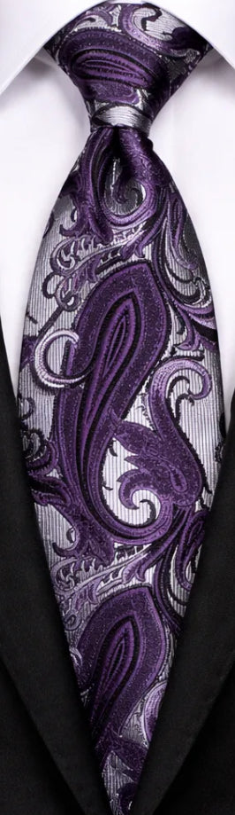 SILVER & PLUM TIE