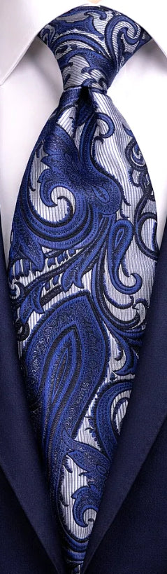 SILVER & NAVY TIE