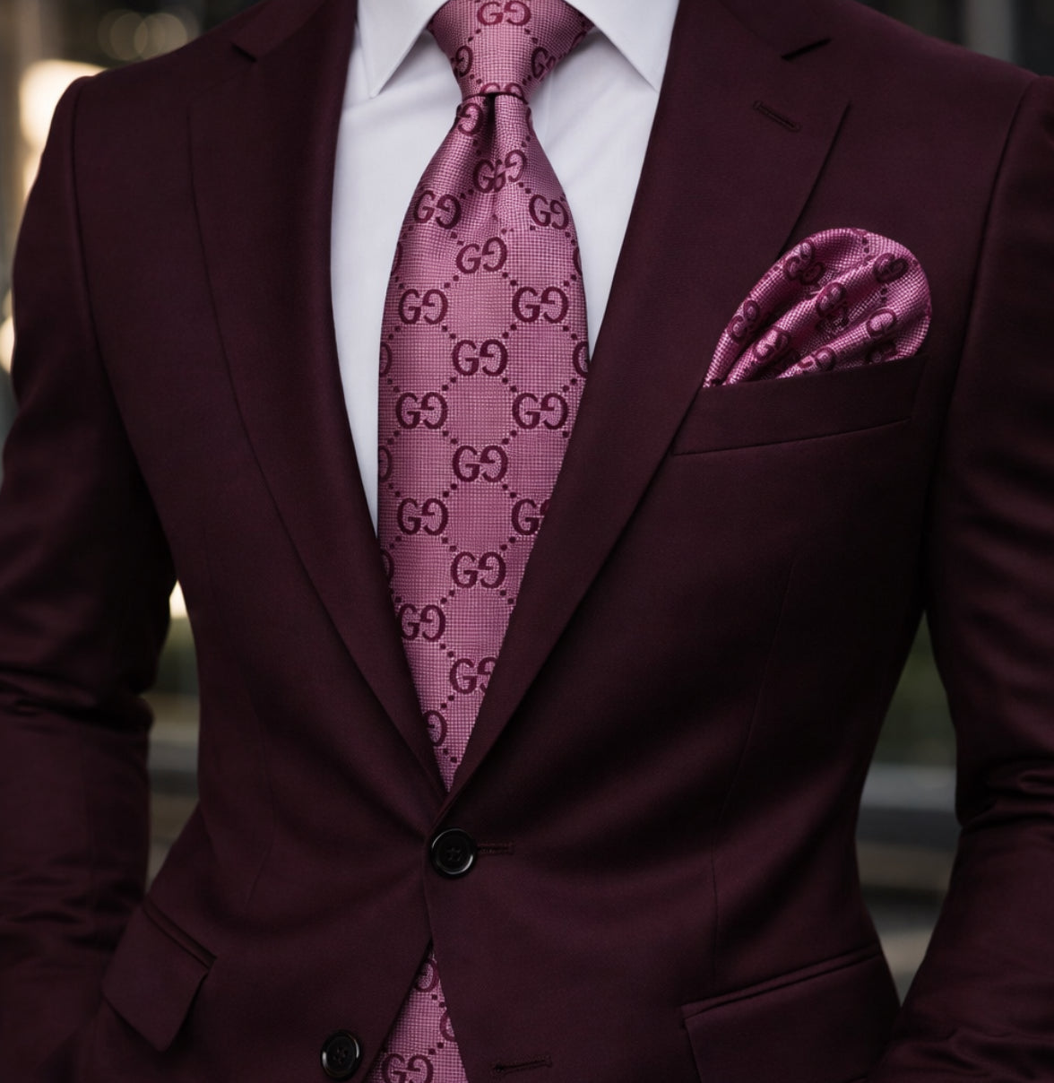 ROSE/BURGUNDY TIE