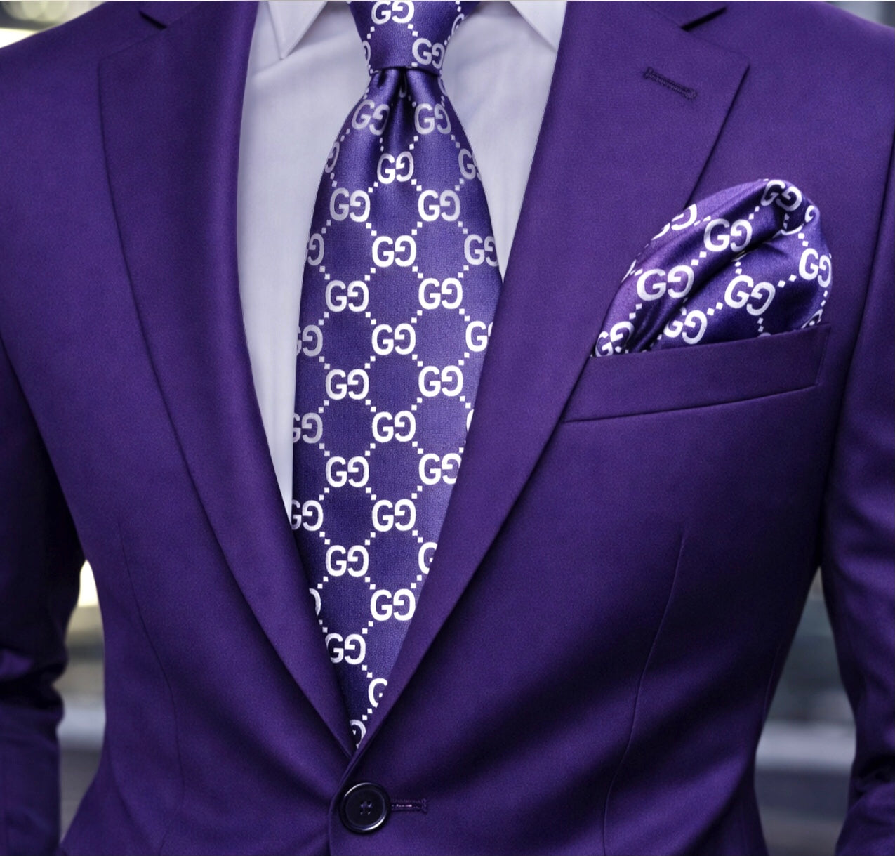 PURPLE/SILVER TIE