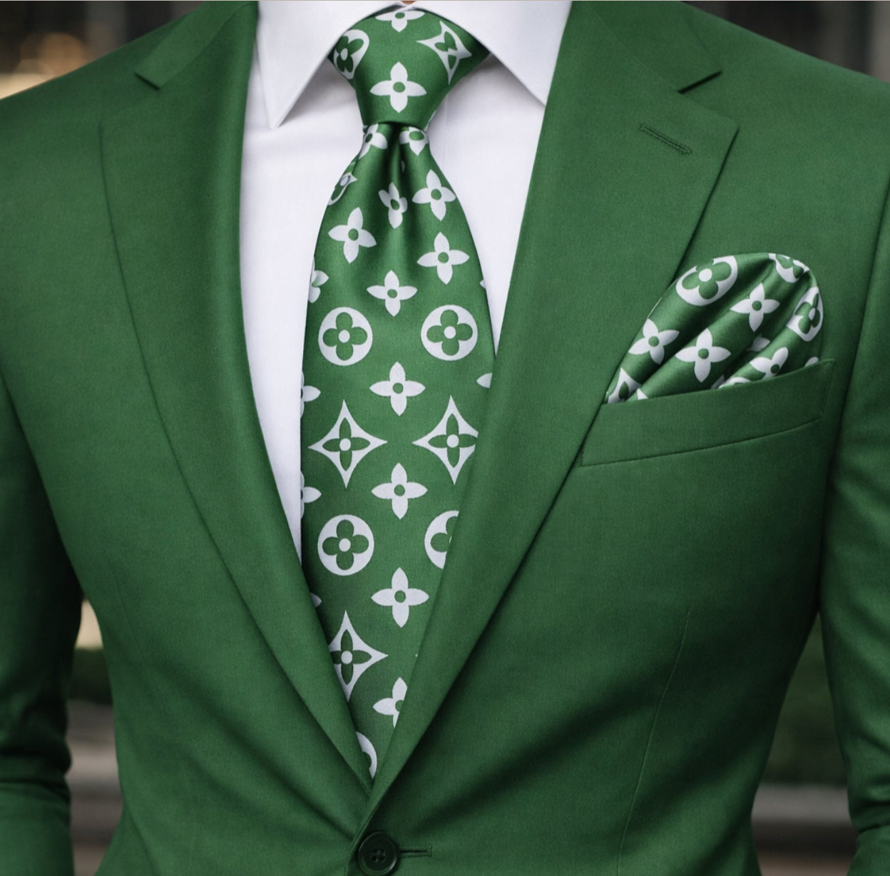 MONEY GREEN/SILVER TIE
