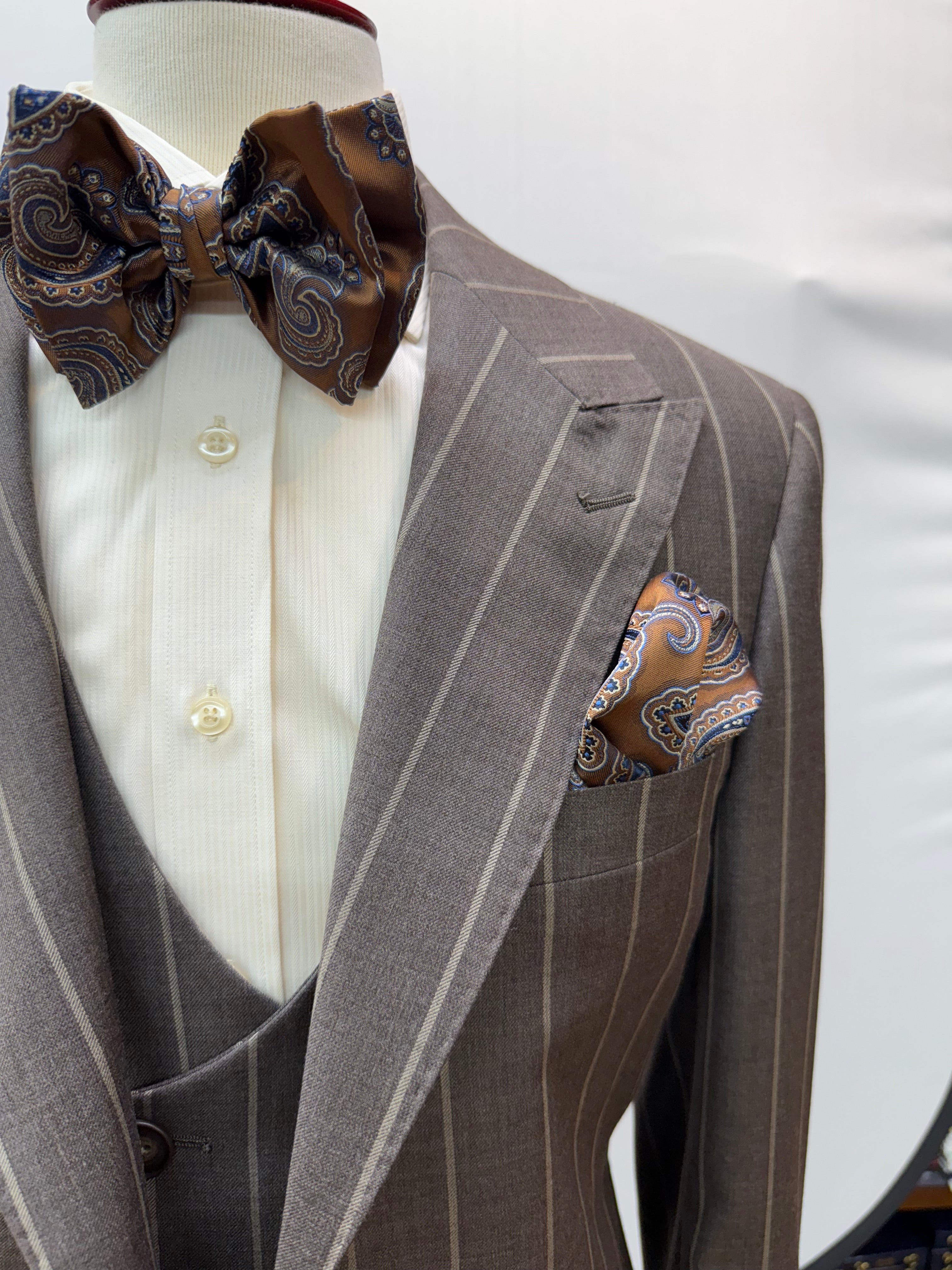 Tiglio 3pc Taupe Pinstripe Suit