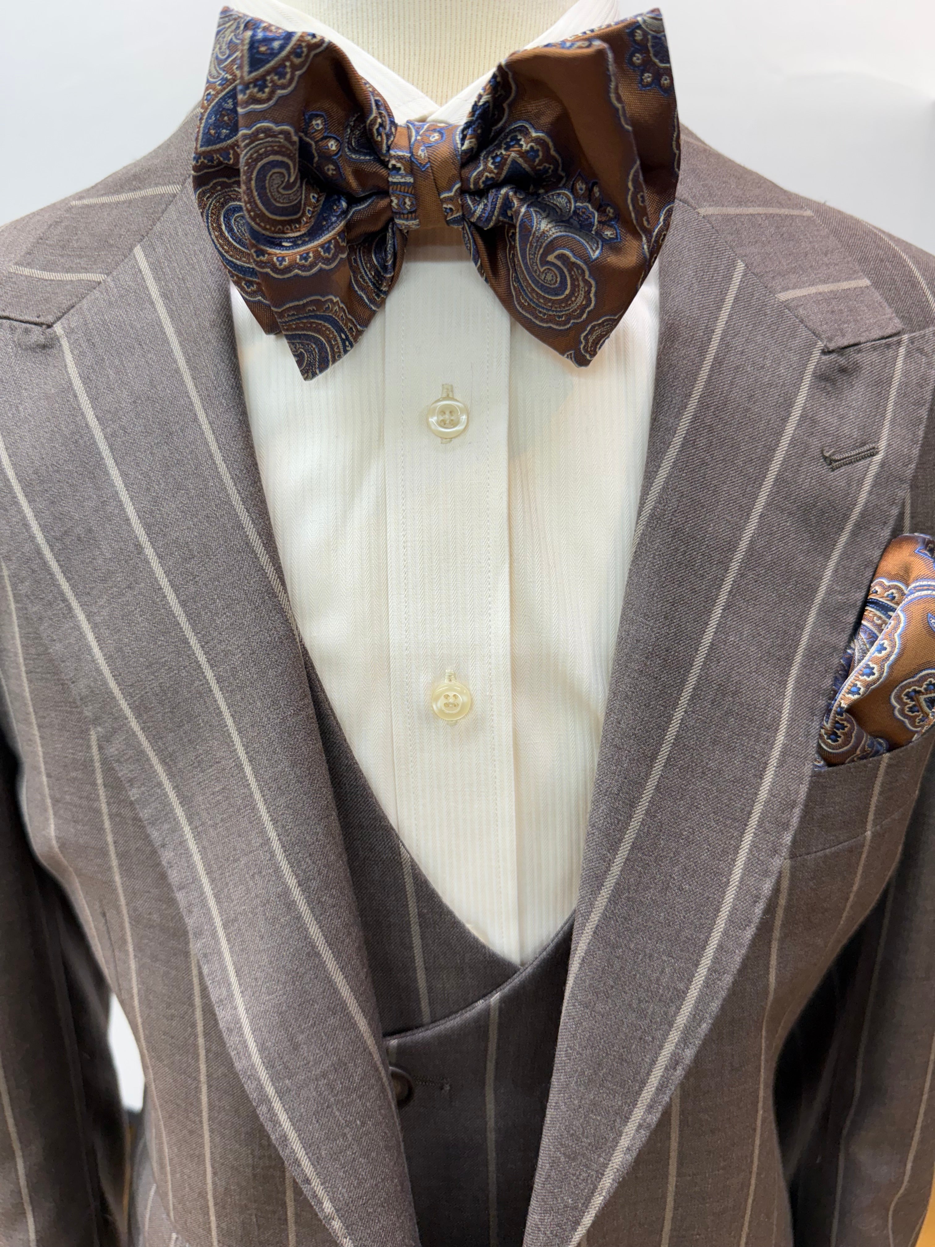 Tiglio 3pc Taupe Pinstripe Suit