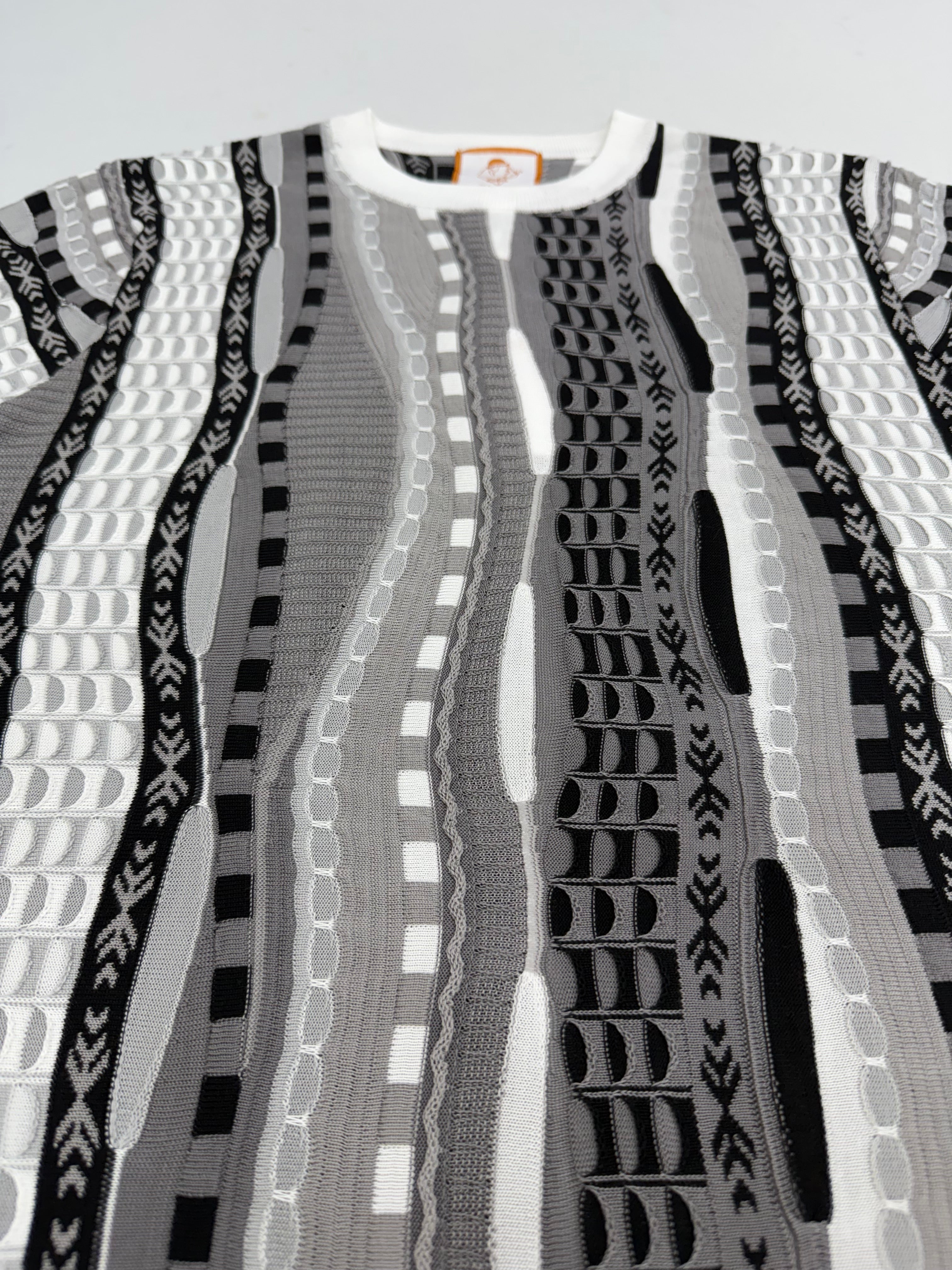 Cigar Couture Black/White/Grey Short Sleeve Knit Shirt