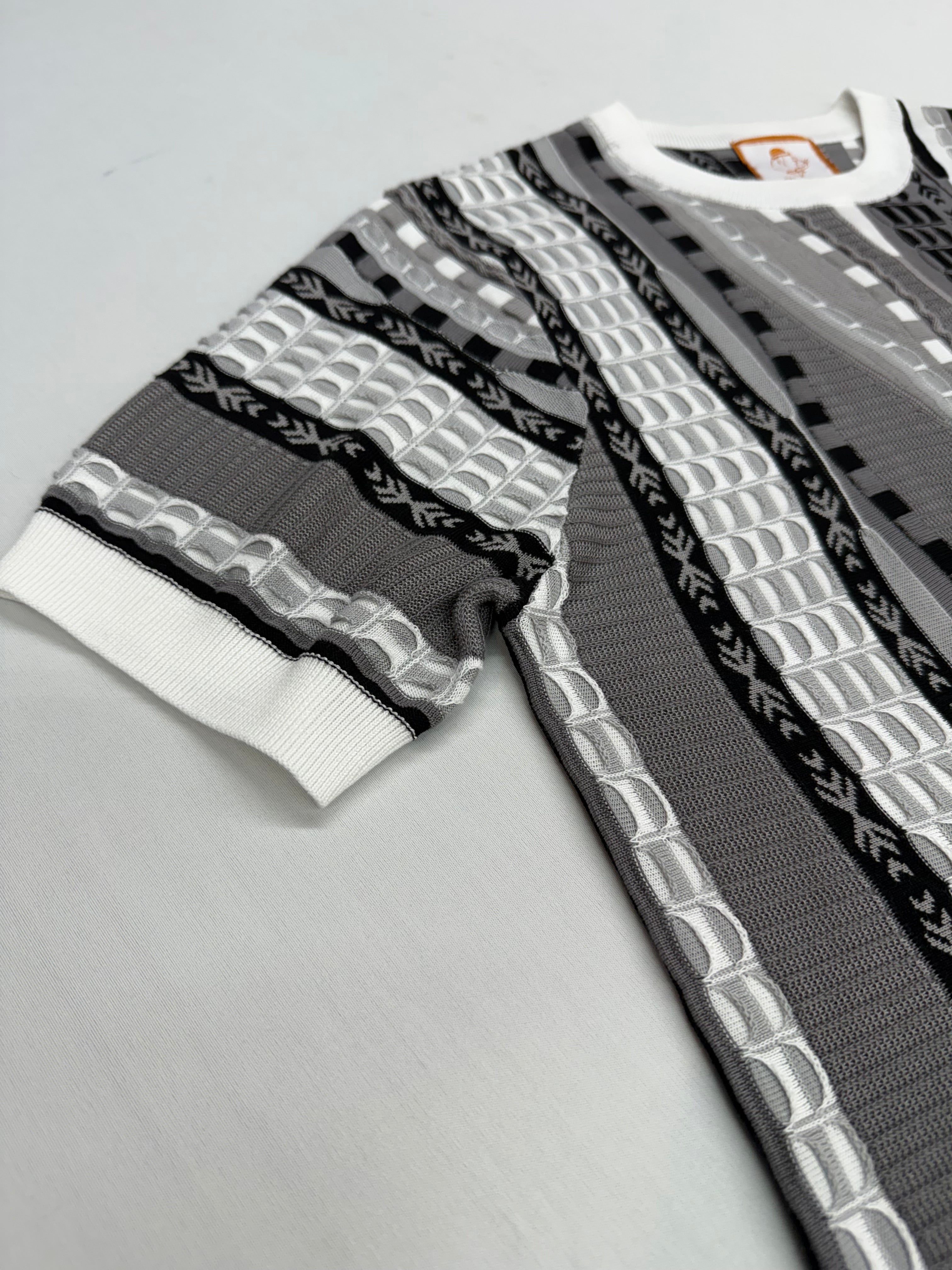 Cigar Couture Black/White/Grey Short Sleeve Knit Shirt