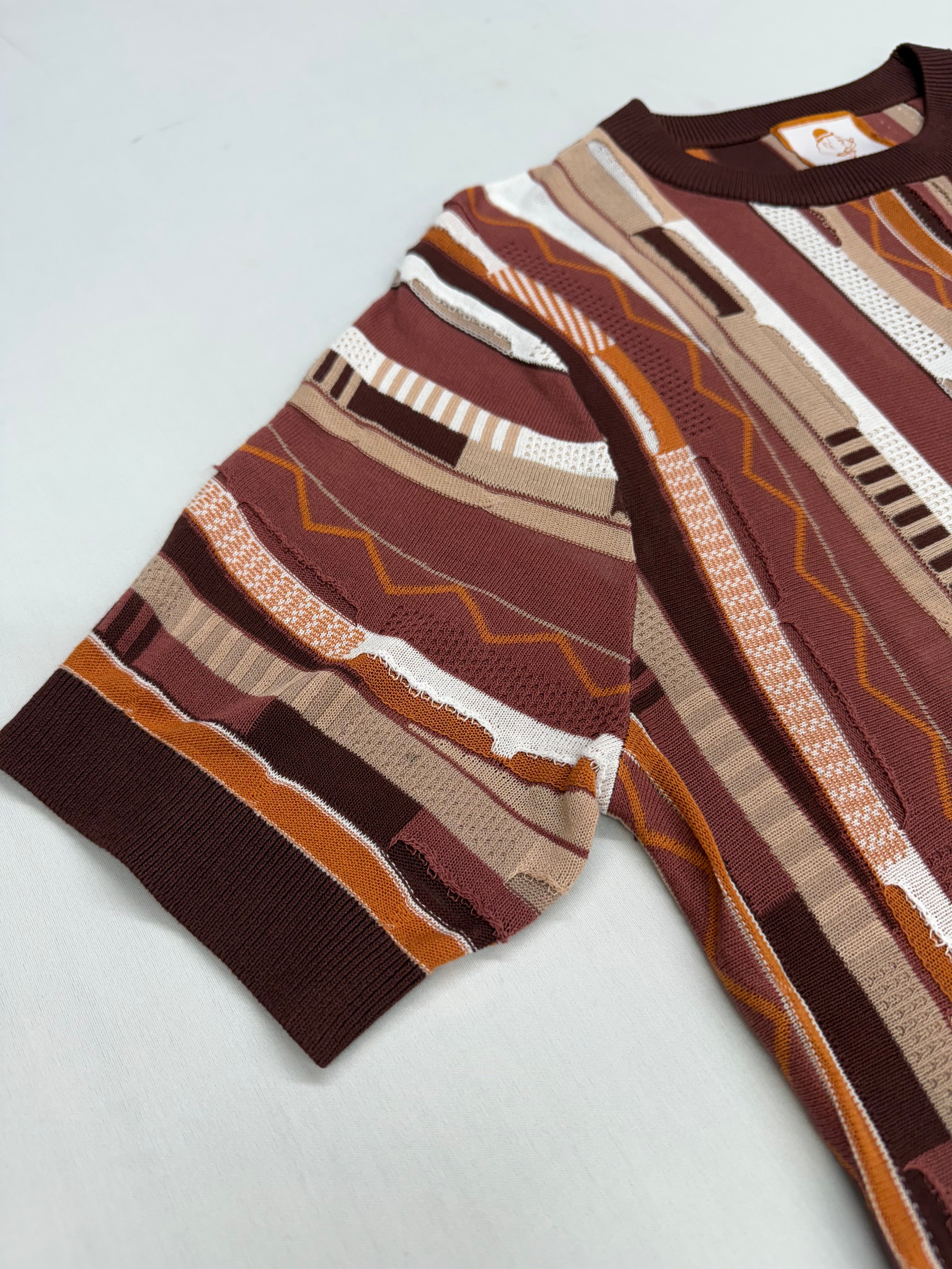 Cigar Couture Coffee Multicolor Short Sleeve Knit Shirt