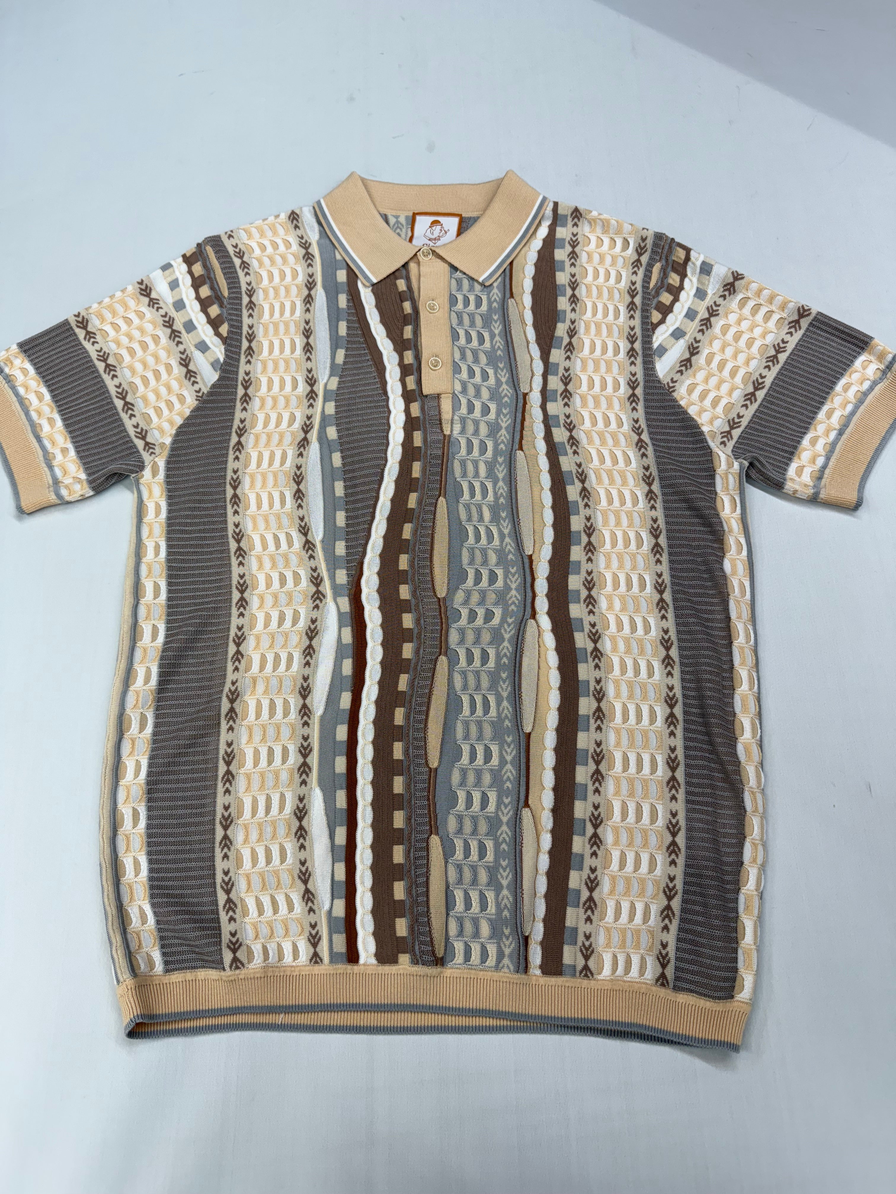 Cigar Couture Sand/ Multicolor Short Sleeve Knit Shirt