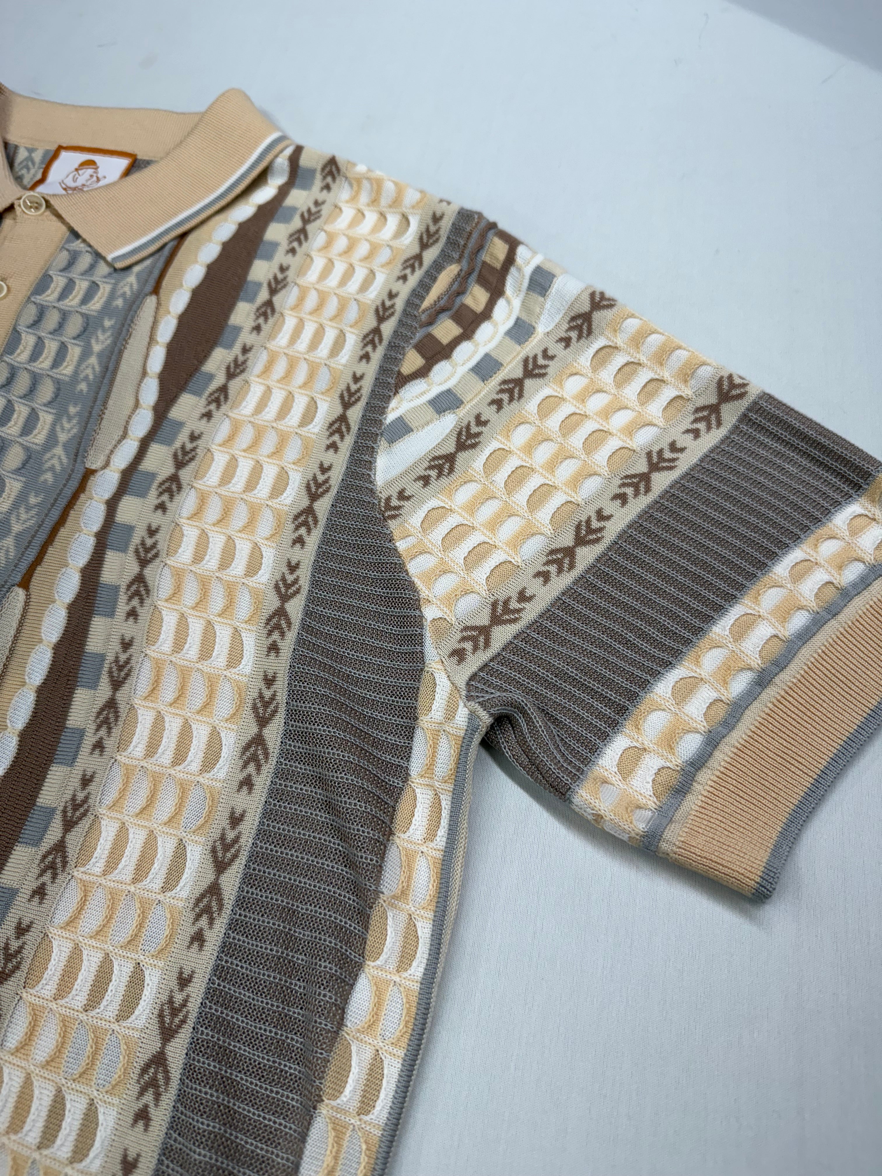 Cigar Couture Sand/ Multicolor Short Sleeve Knit Shirt