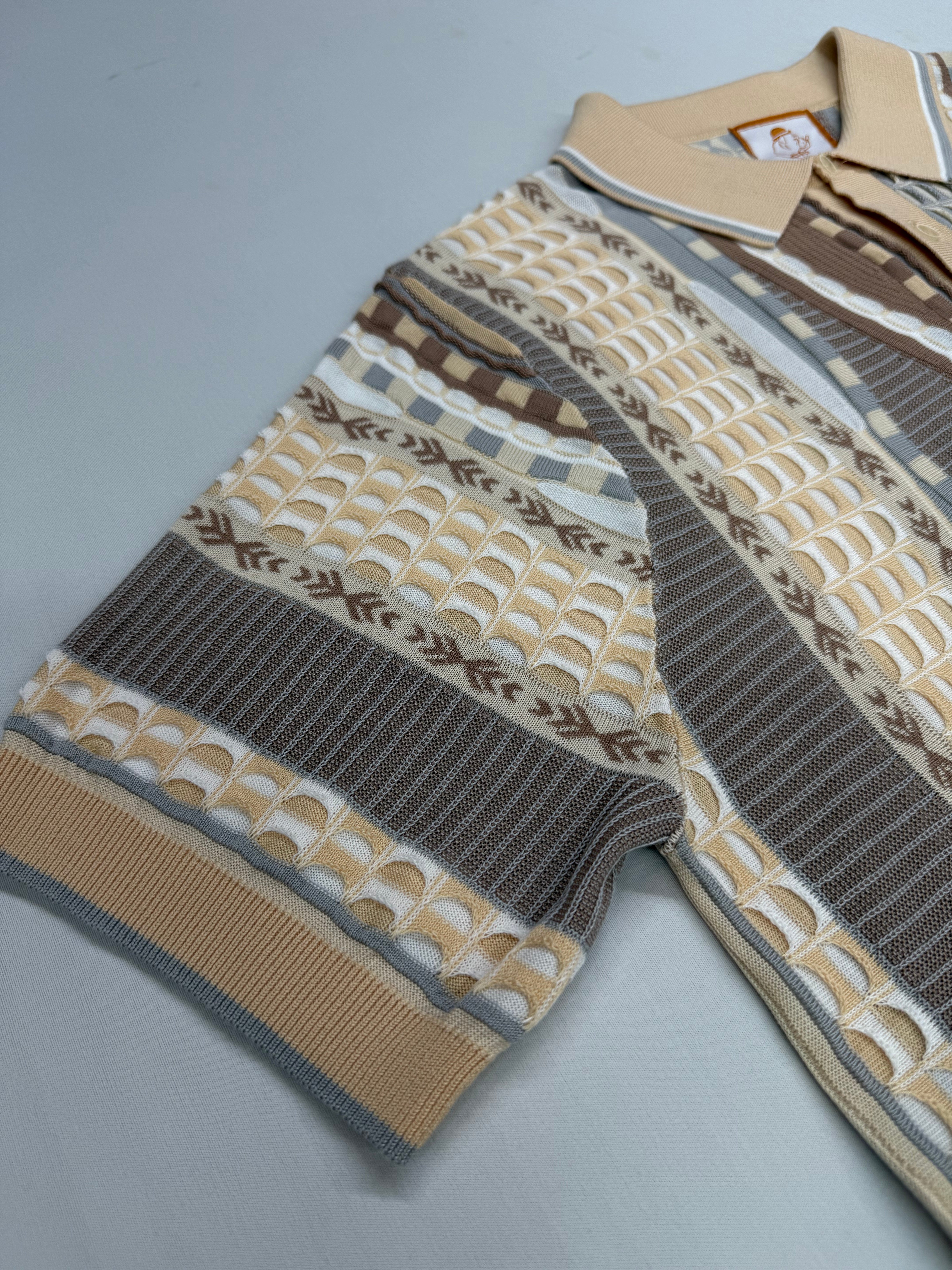 Cigar Couture Sand/ Multicolor Short Sleeve Knit Shirt