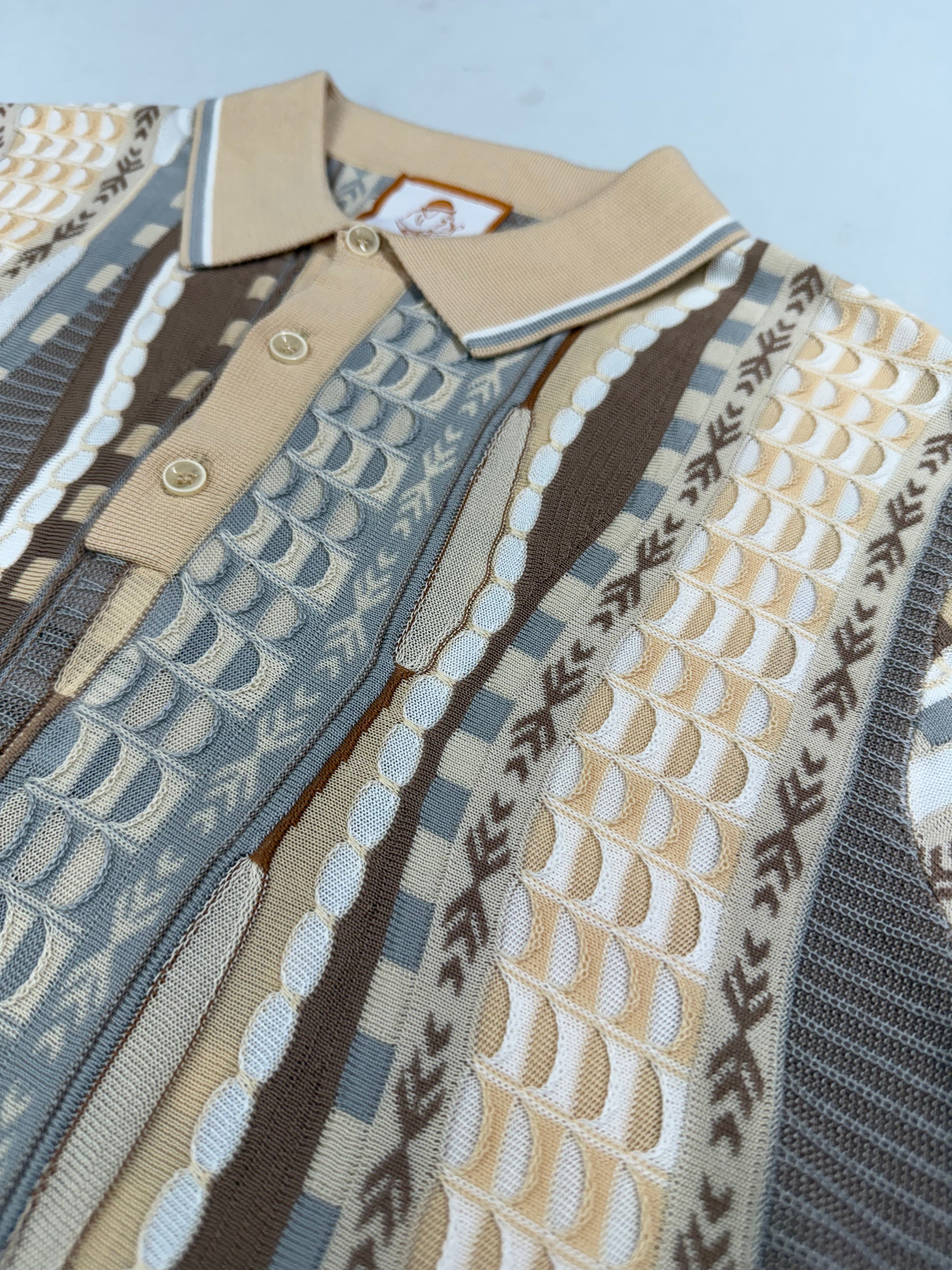 Cigar Couture Sand/ Multicolor Short Sleeve Knit Shirt