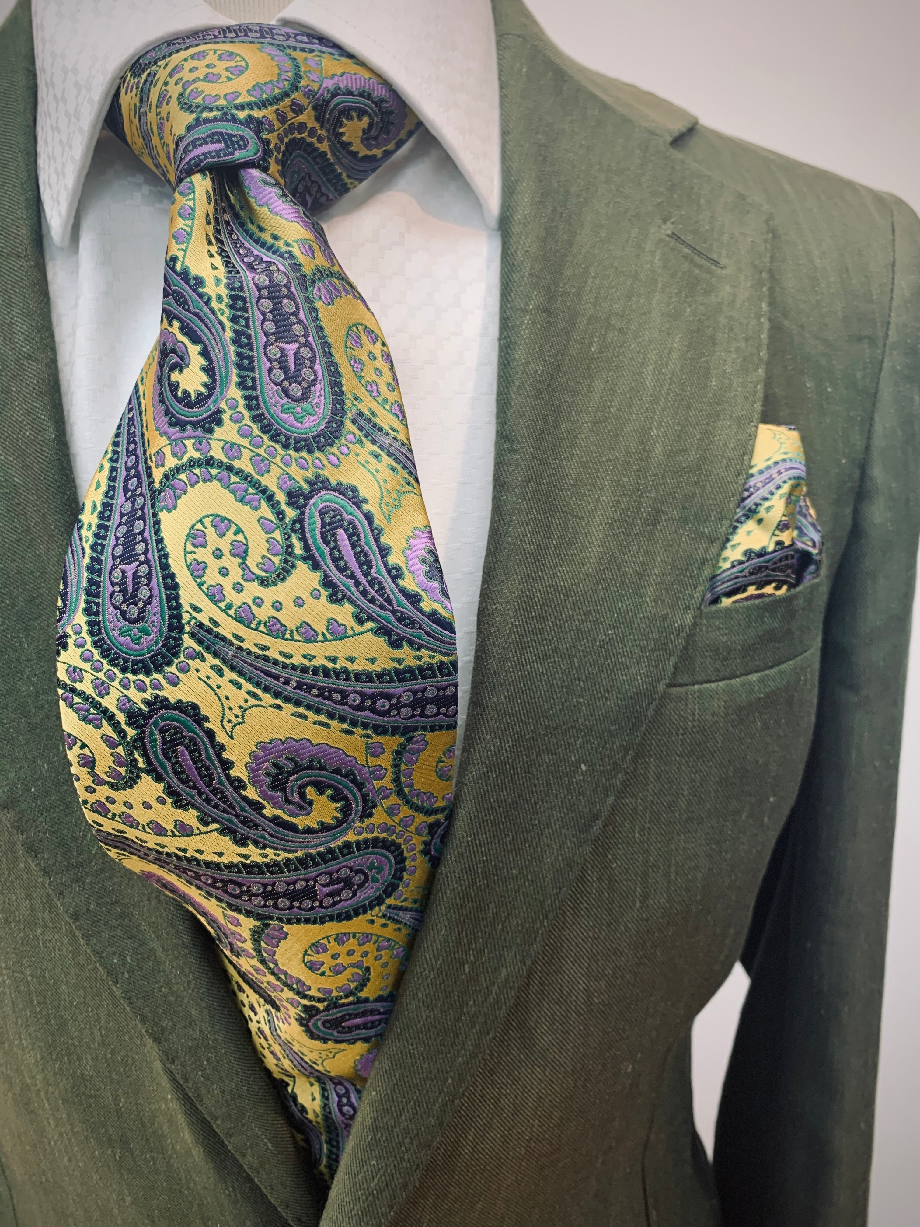 Tiglio Slim Fit Green Stretch Linen Suit