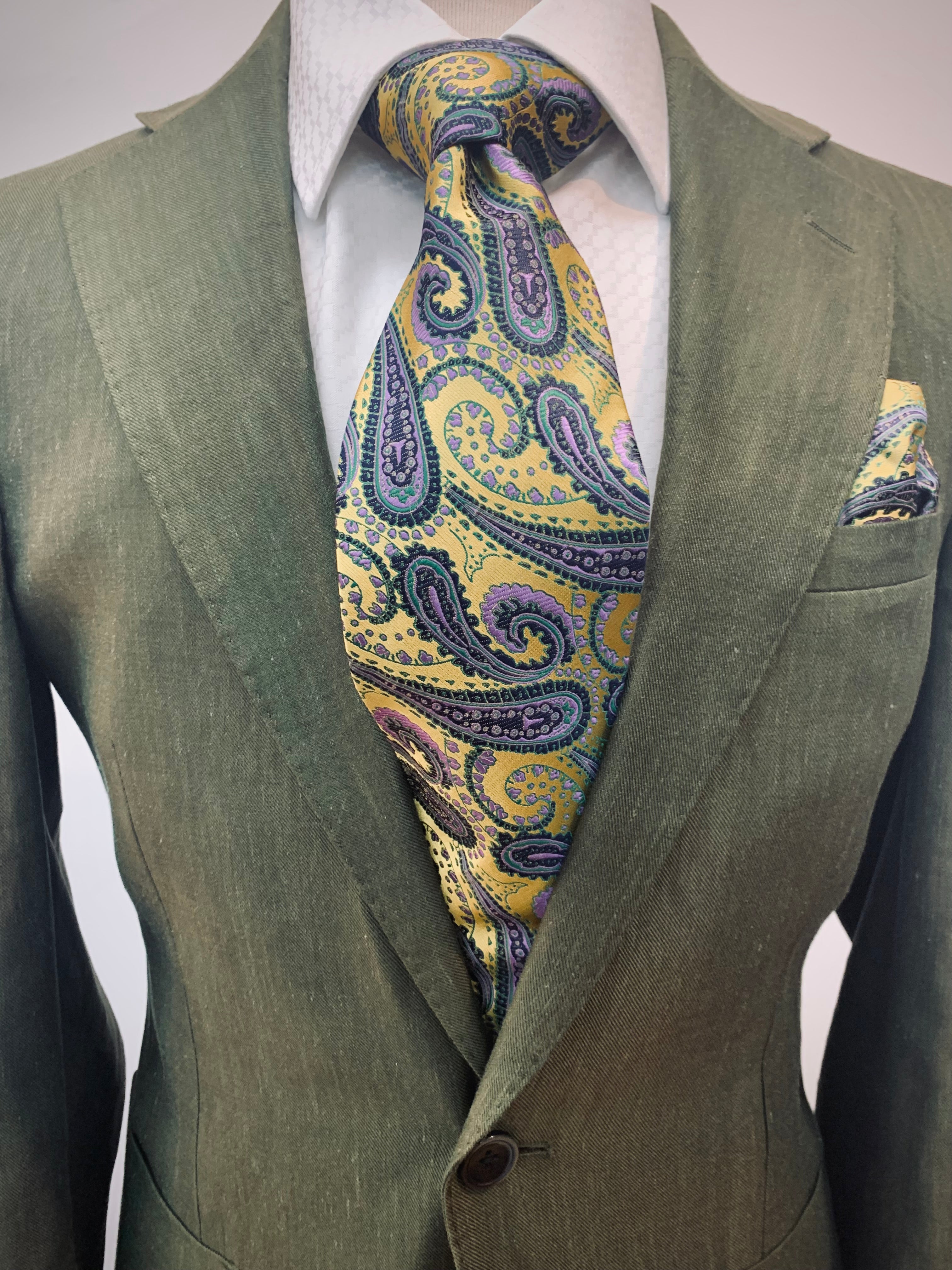 Tiglio Slim Fit Green Stretch Linen Suit