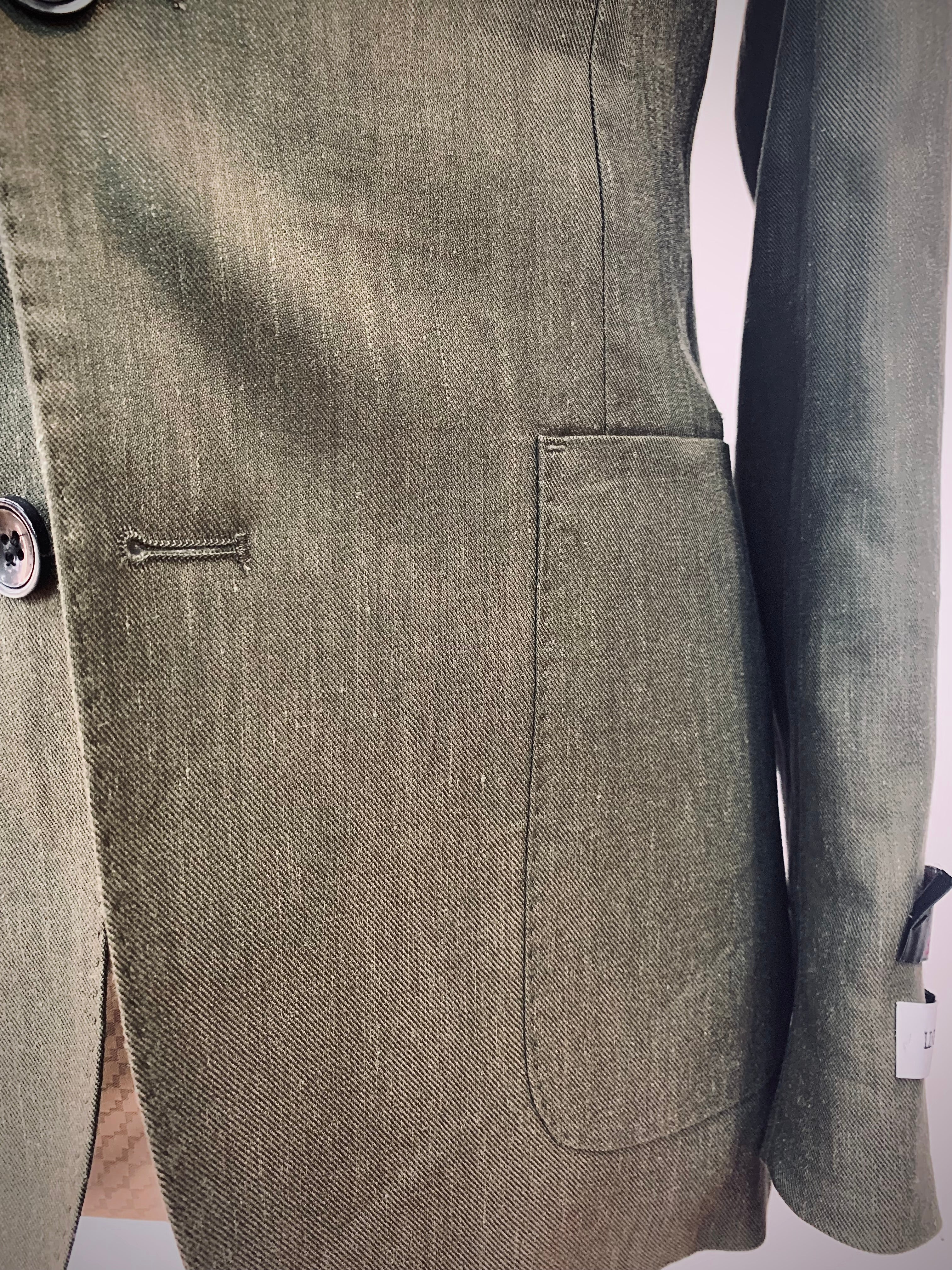 Tiglio Slim Fit Green Stretch Linen Suit