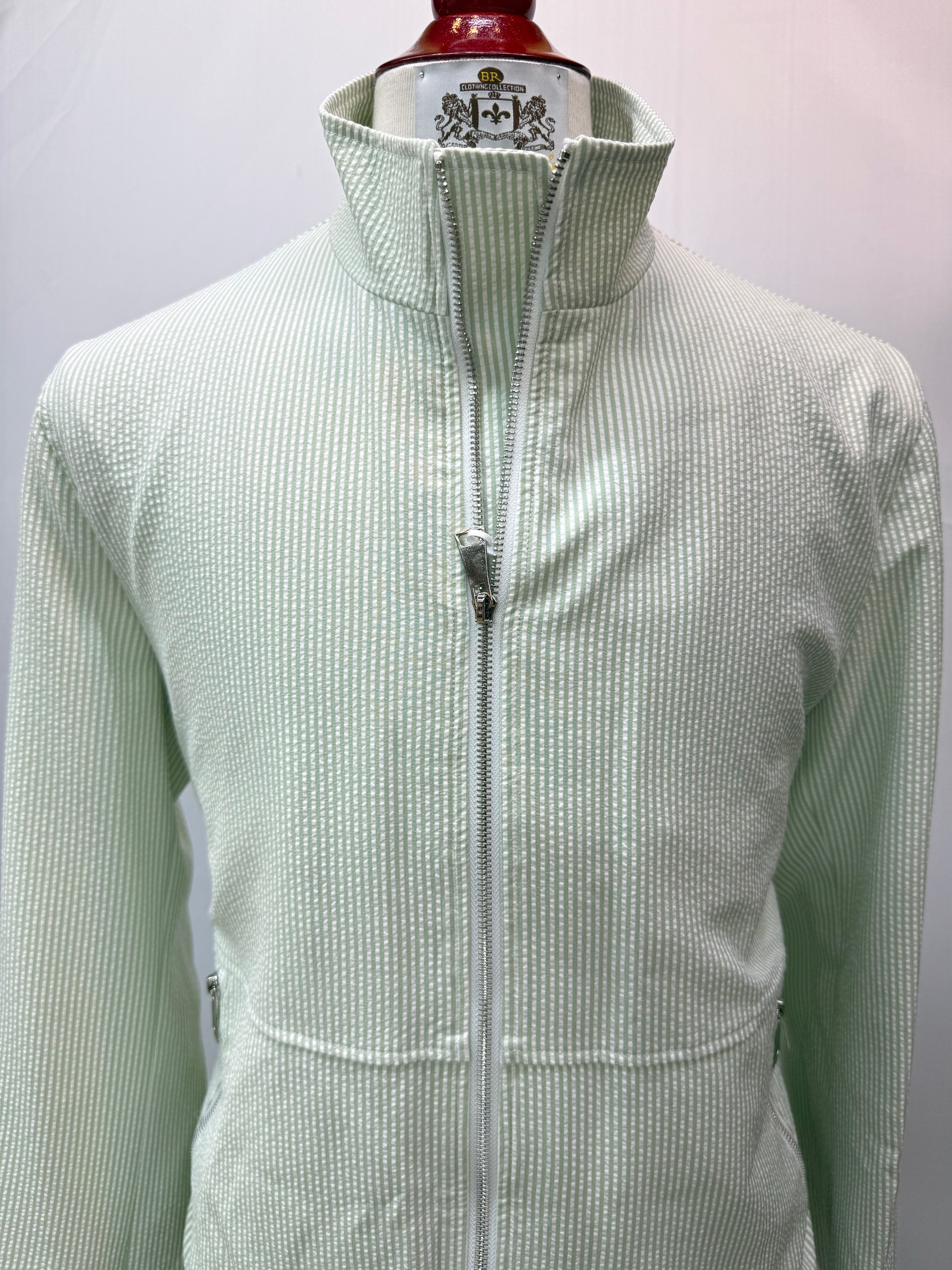 Green Seersucker Jogger