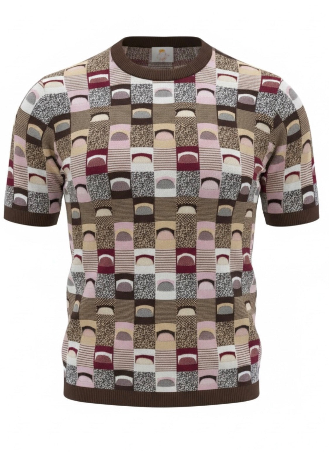 Couture Short Sleeve Shirt Brown/Tan/Pink