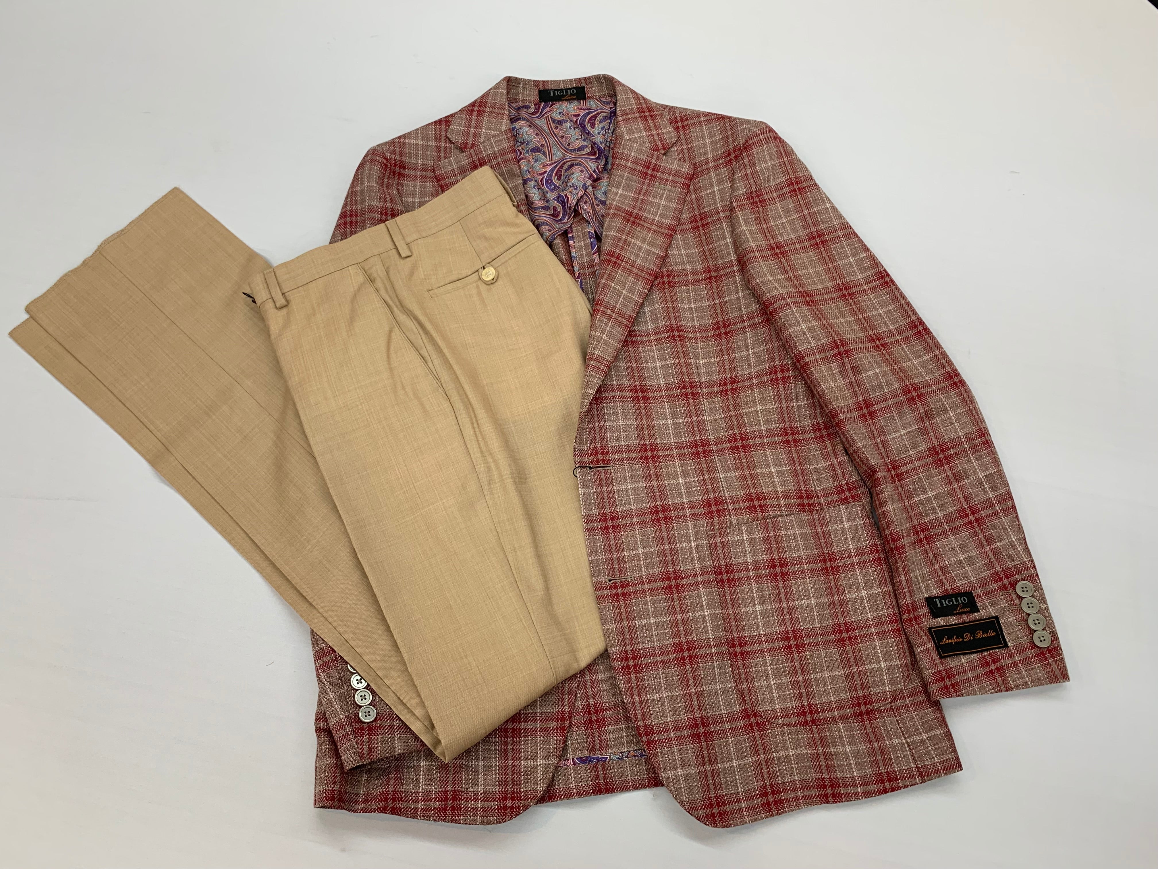 Tiglio Tan/Red Plaid Sportcoat