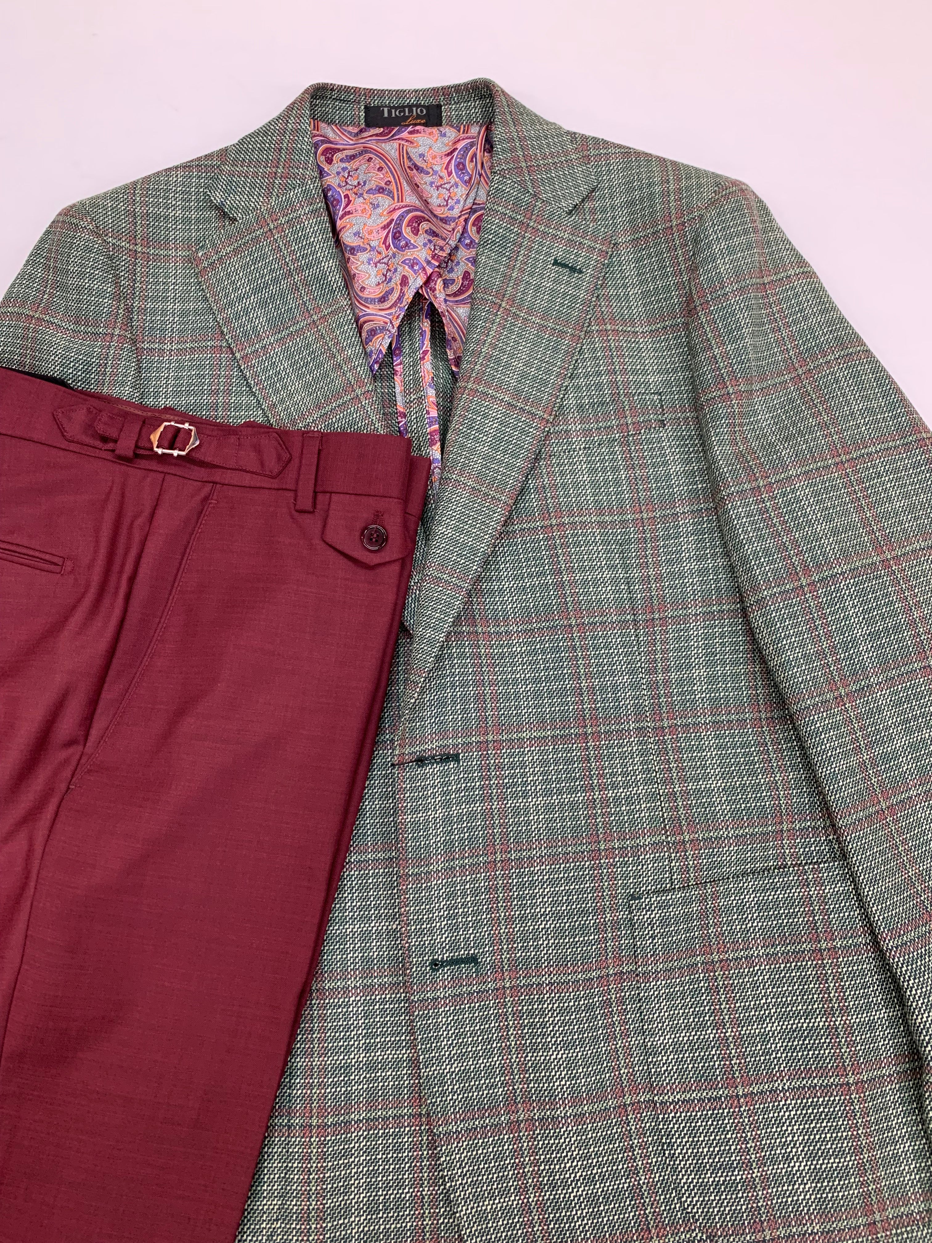 Tiglio Green/Light Burgundy Sportcoat