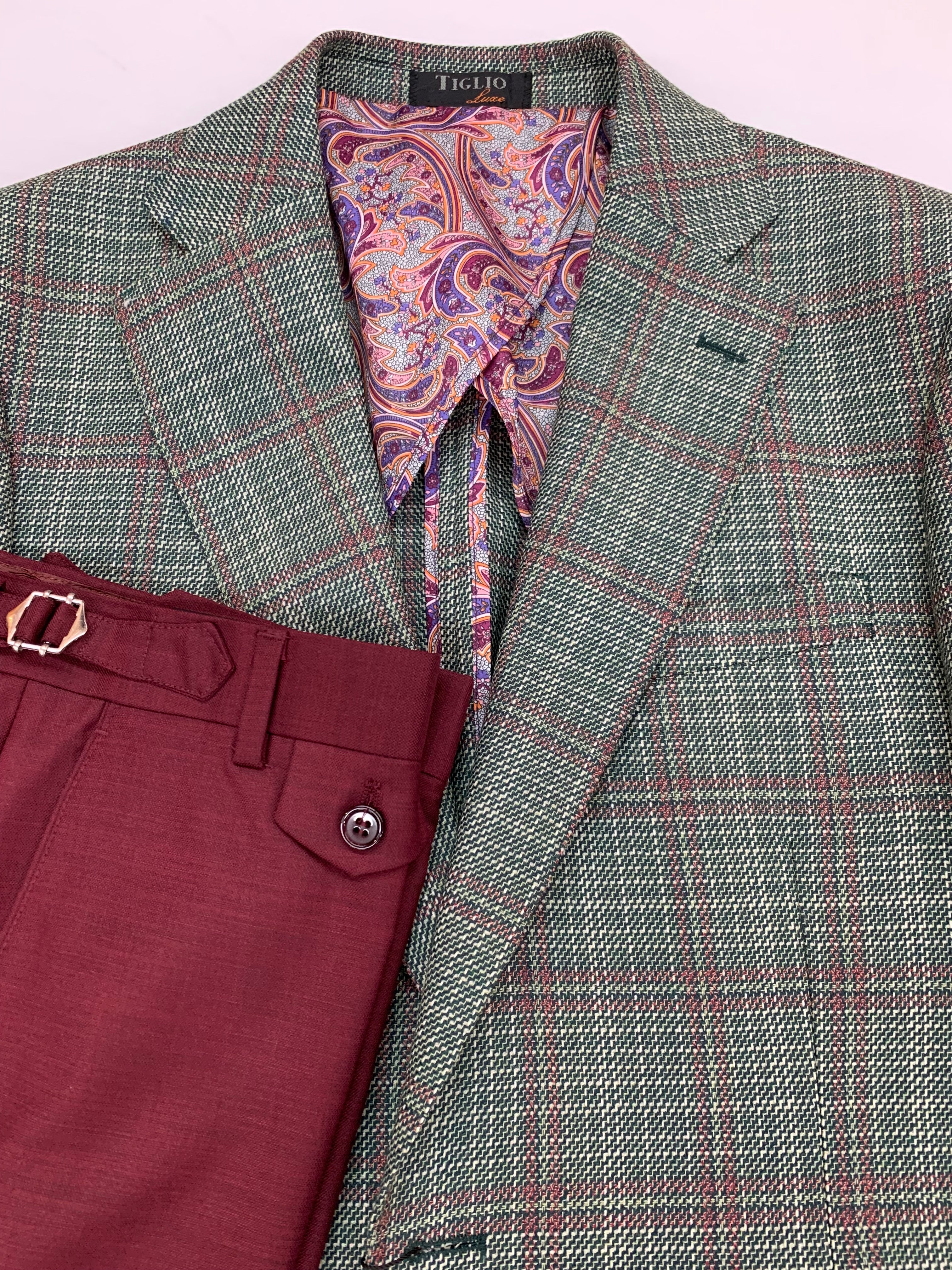 Tiglio Green/Light Burgundy Sportcoat