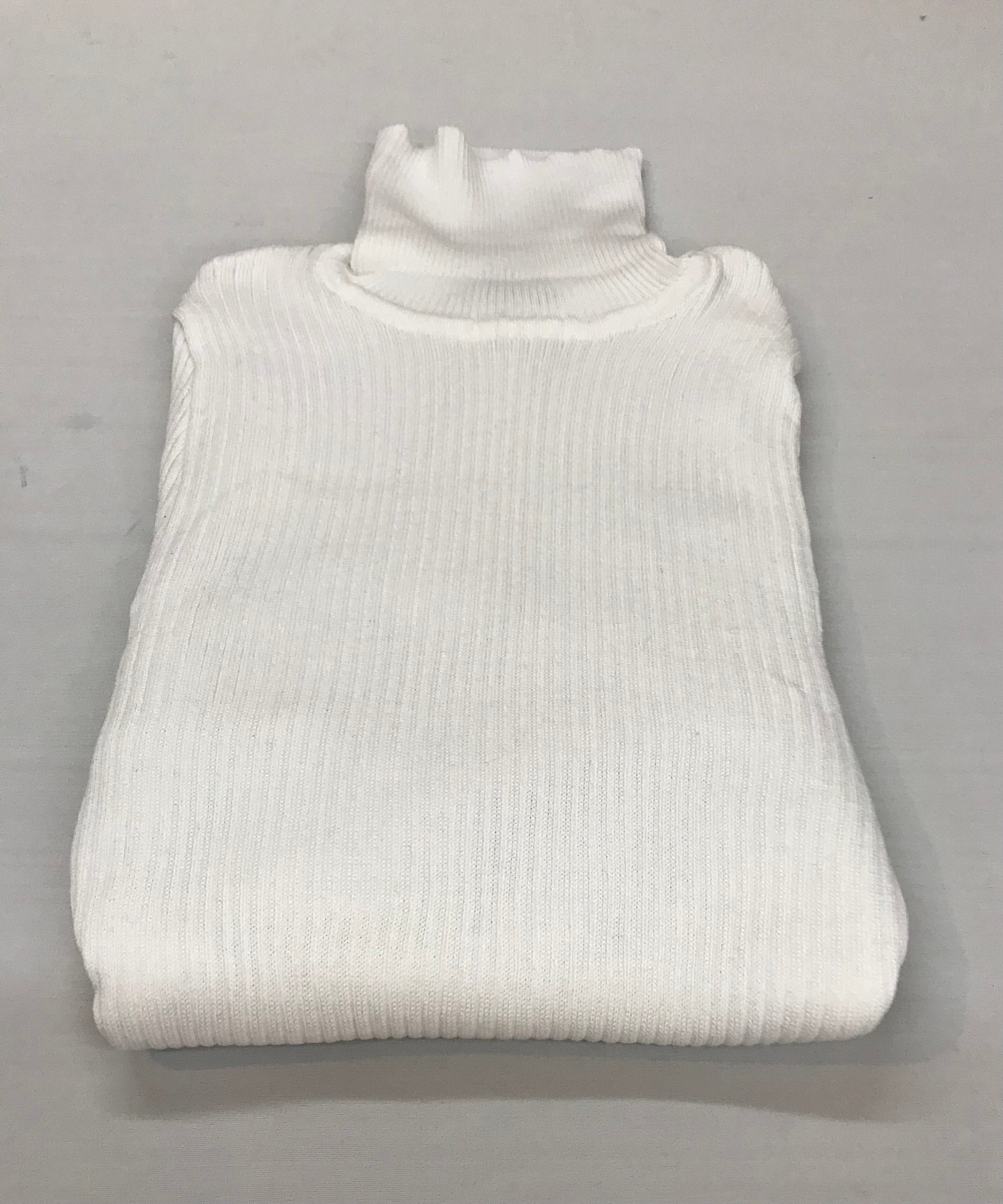 White Fitted Ribbed Turtleneck