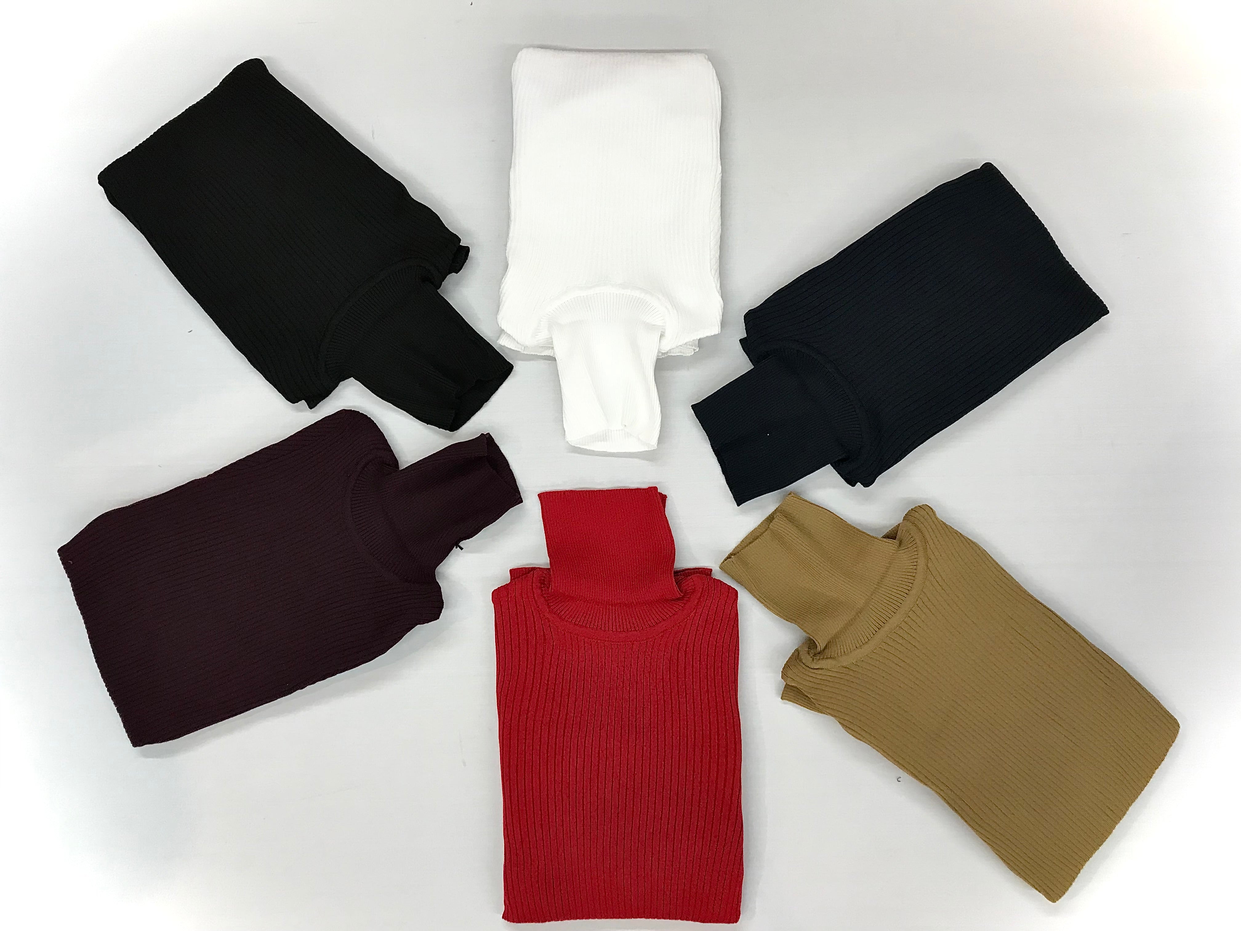 DK Burgundy Fitted Ribbed Turtleneck