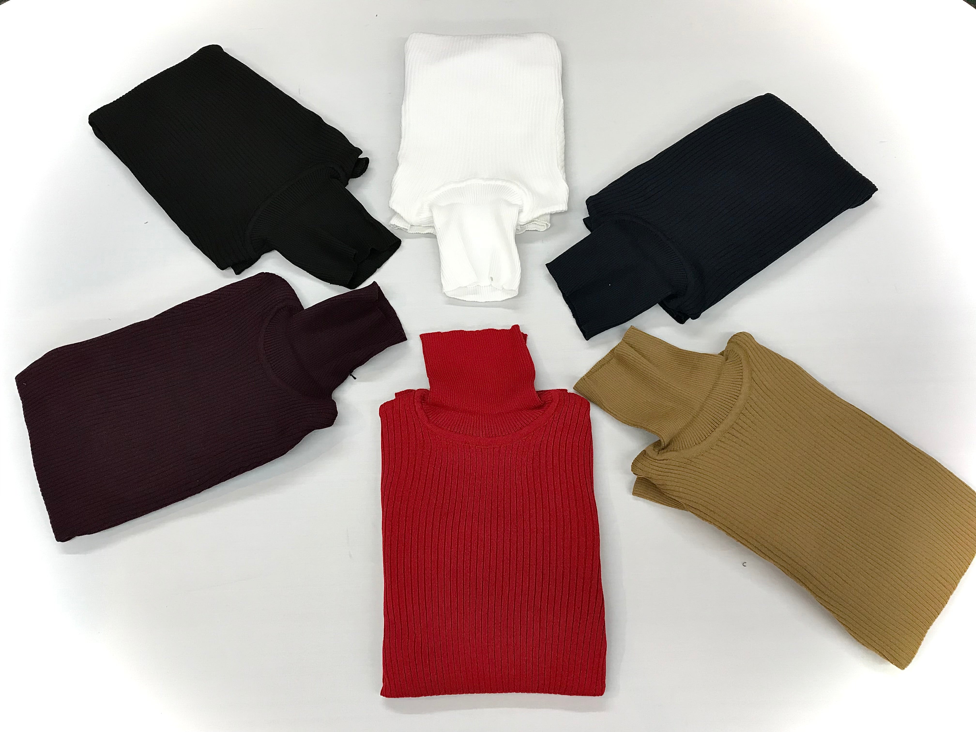 Red Fitted Ribbed Turtleneck