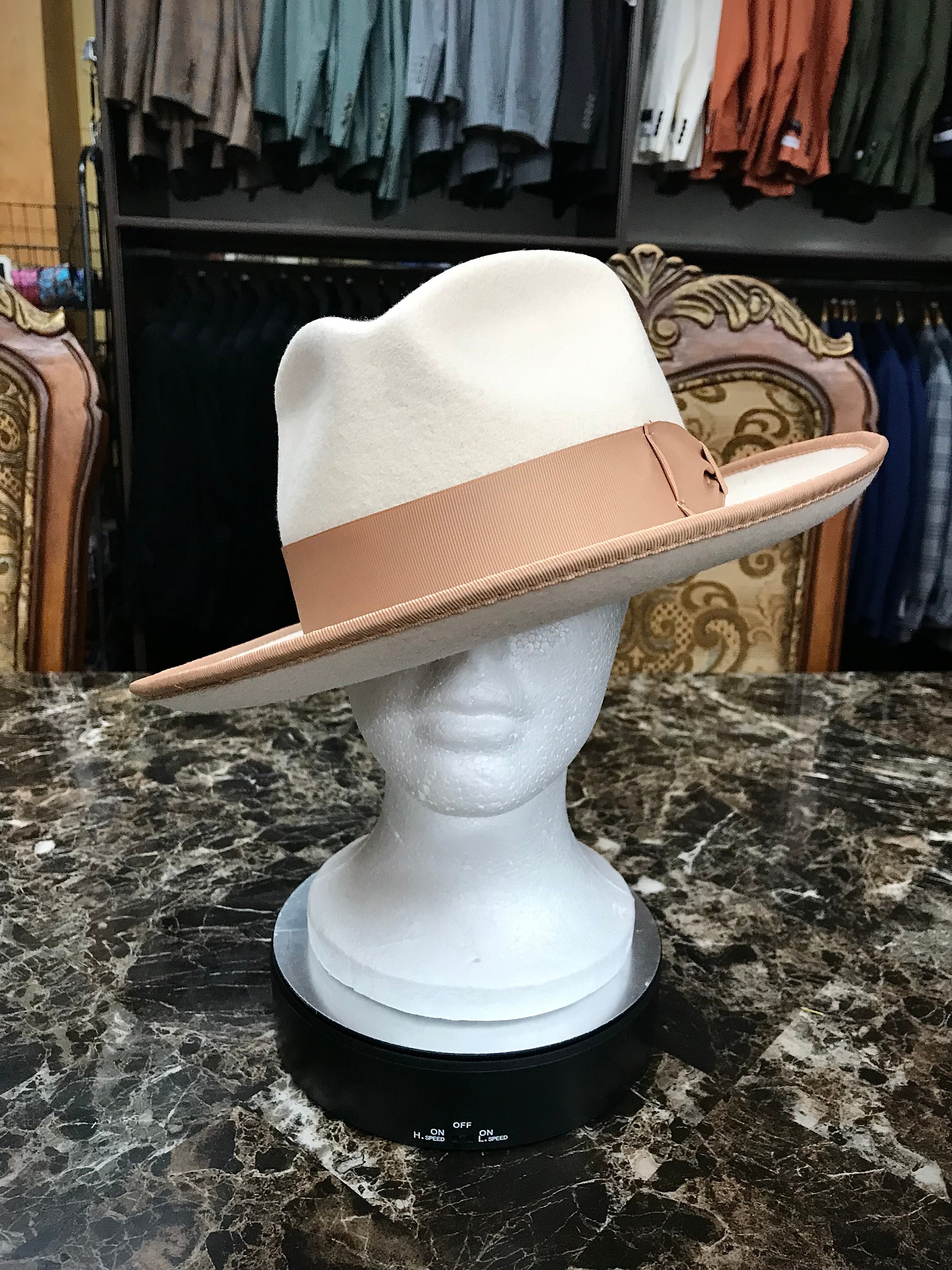 Bone/Camel Fedora Hat