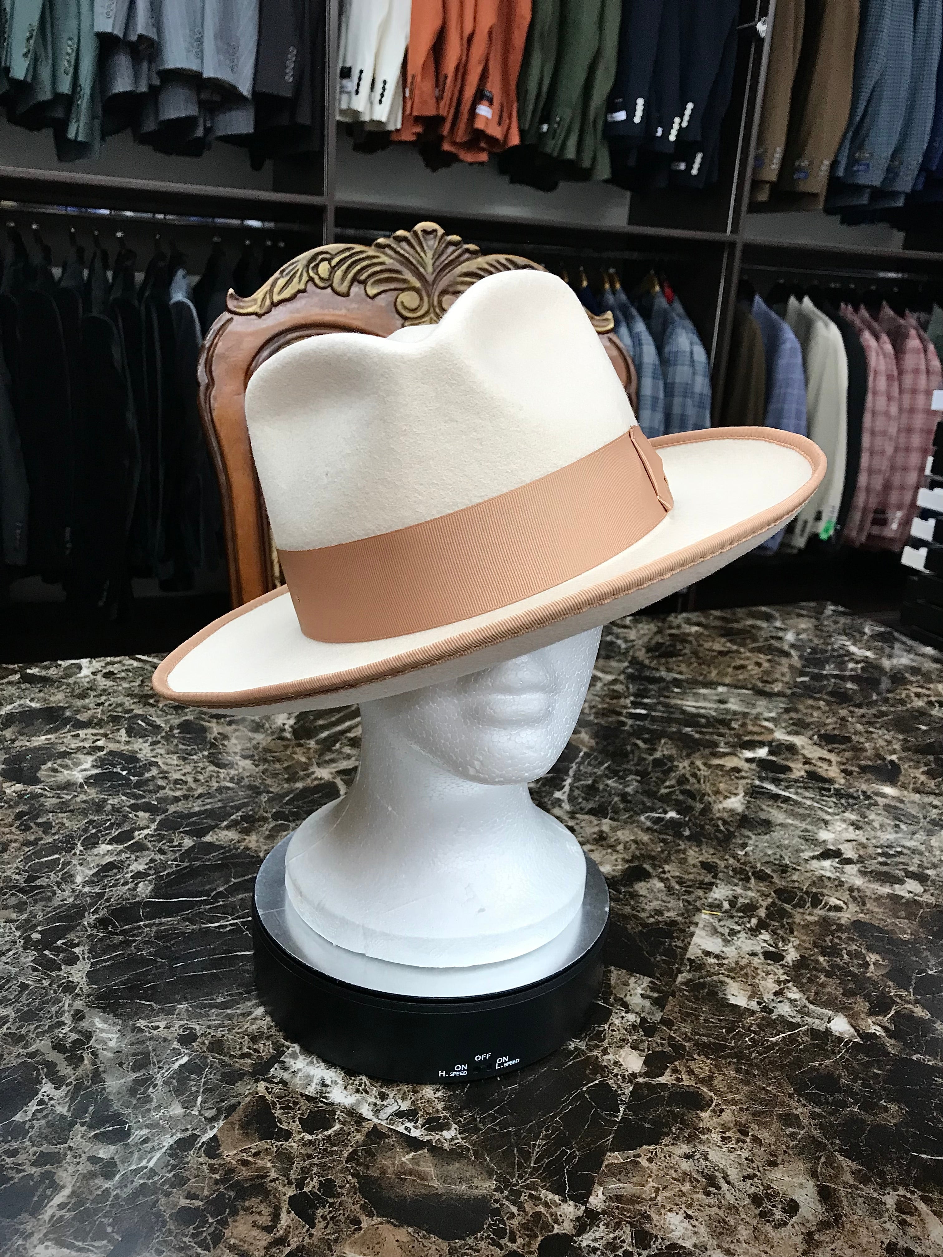 Bone/Camel Fedora Hat