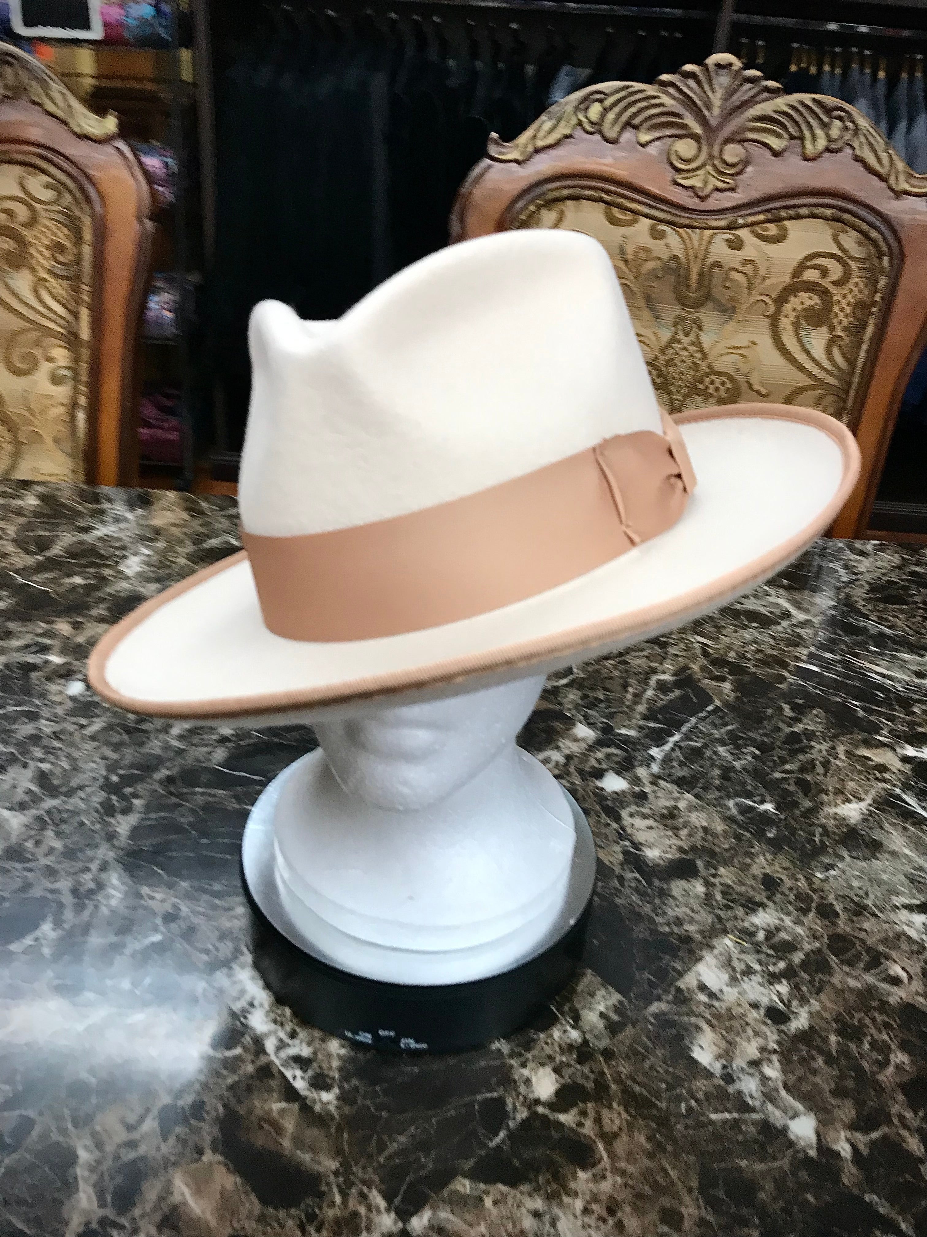 Bone/Camel Fedora Hat