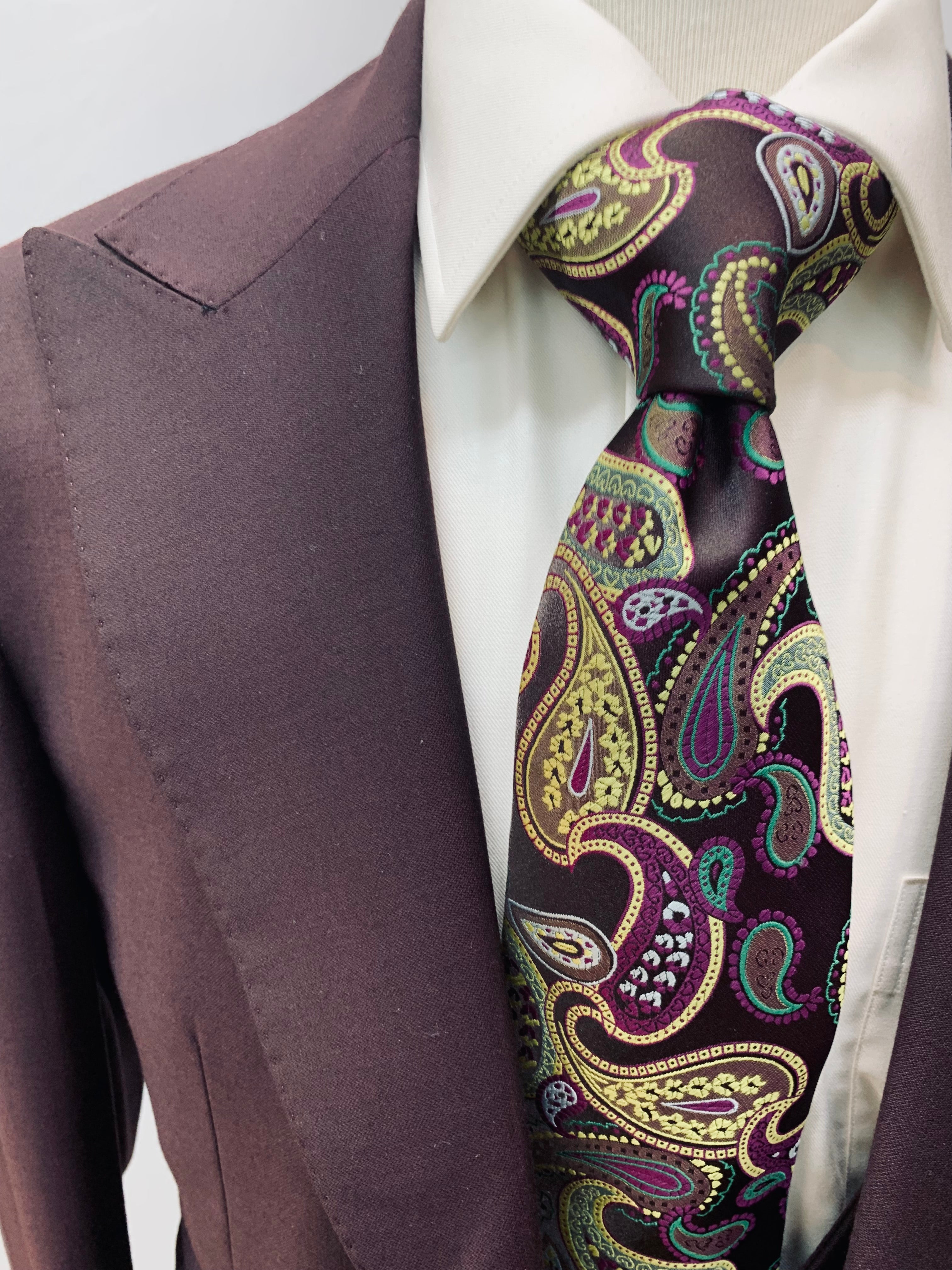 Berragamo 3pc Dark Burgundy Suit