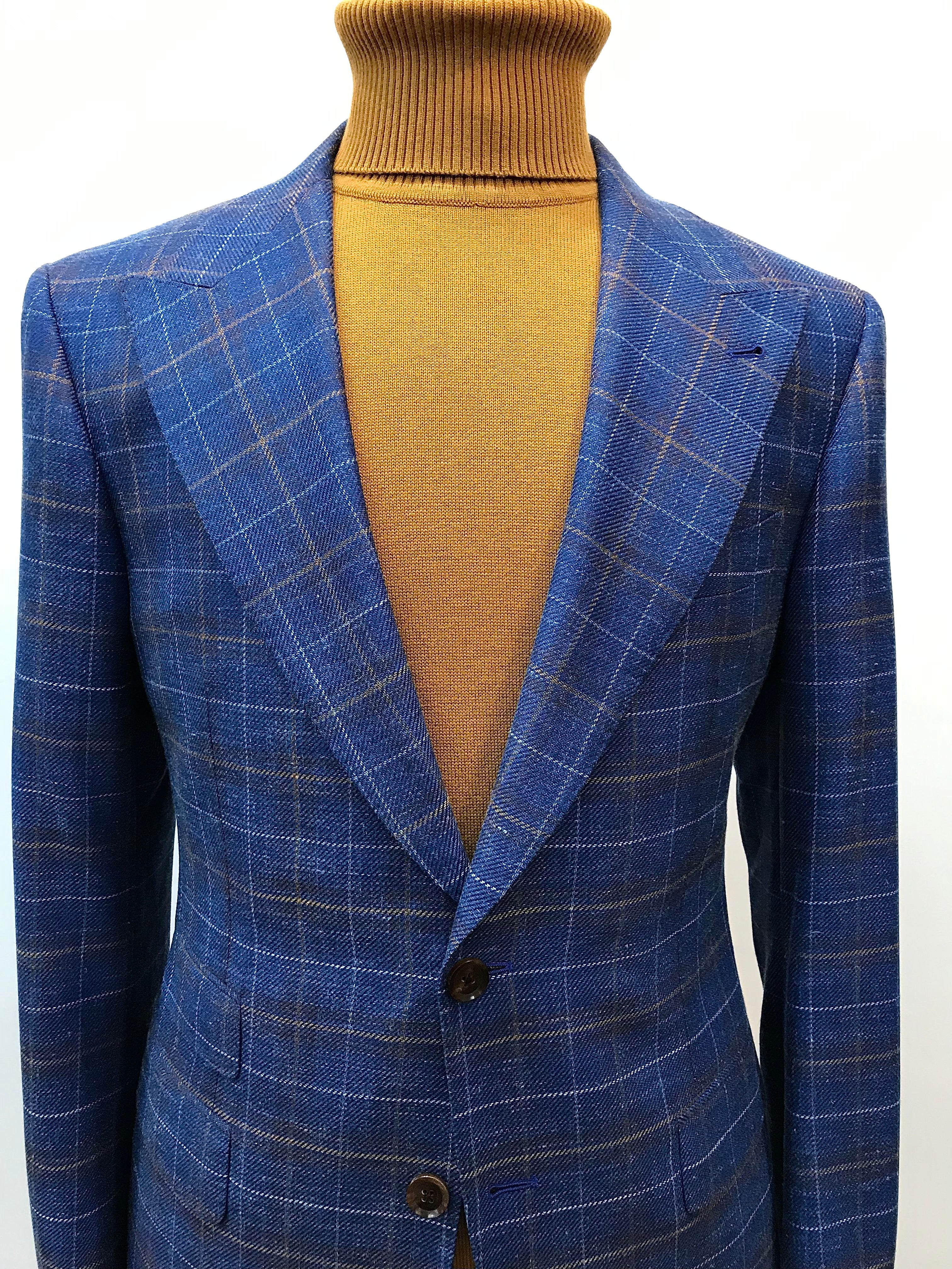 Stitch by Stitch Blue/Tan Plaid Sportcoat