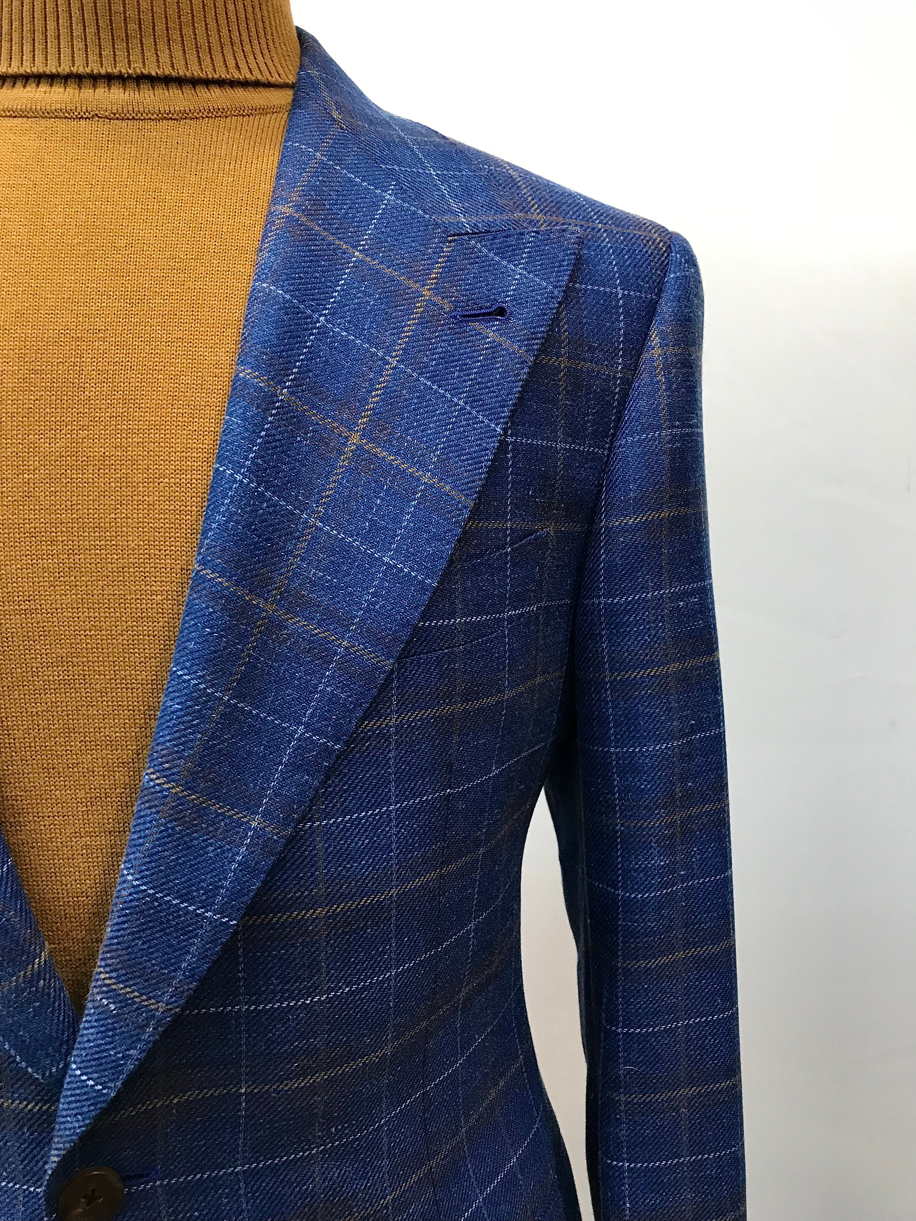 Stitch by Stitch Blue/Tan Plaid Sportcoat