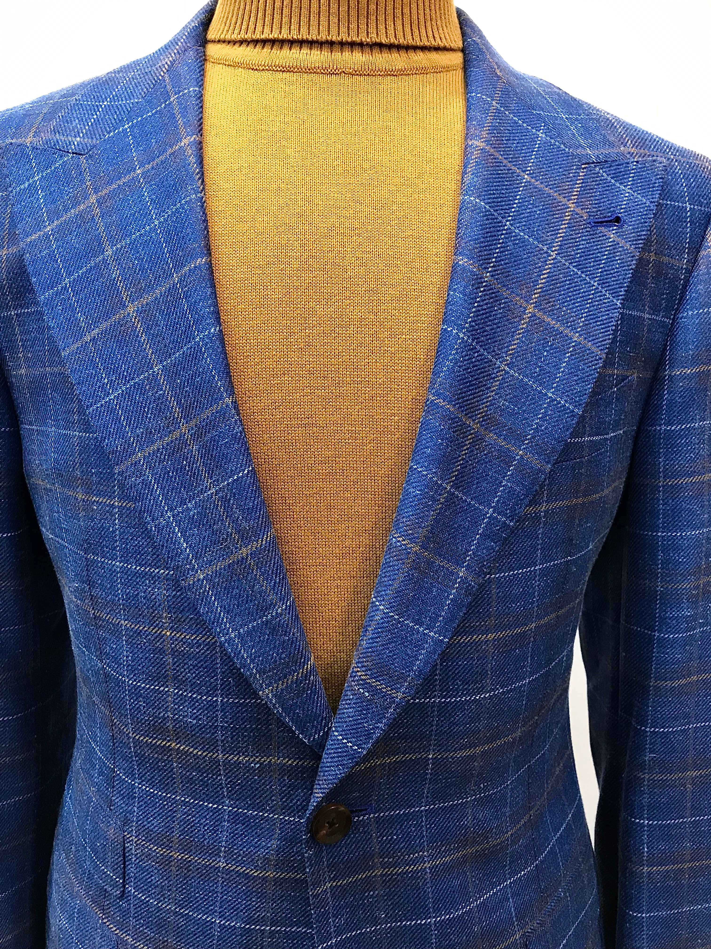 Stitch by Stitch Blue/Tan Plaid Sportcoat